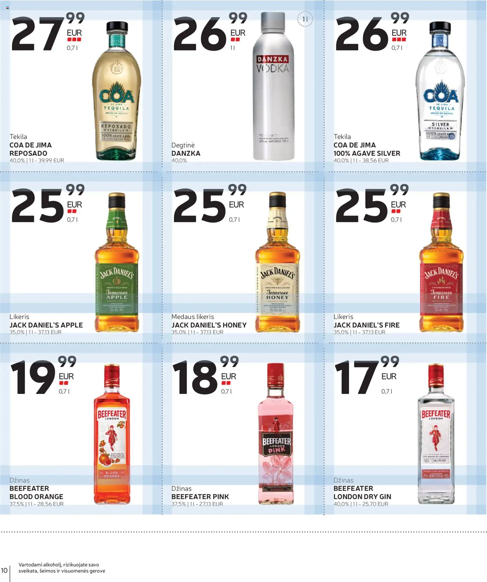 Rimi akcijos nuo 2026.10.20 | Puslapis: 10 | Prekių: Degtinė, Jack Daniel's Fire, Džinas