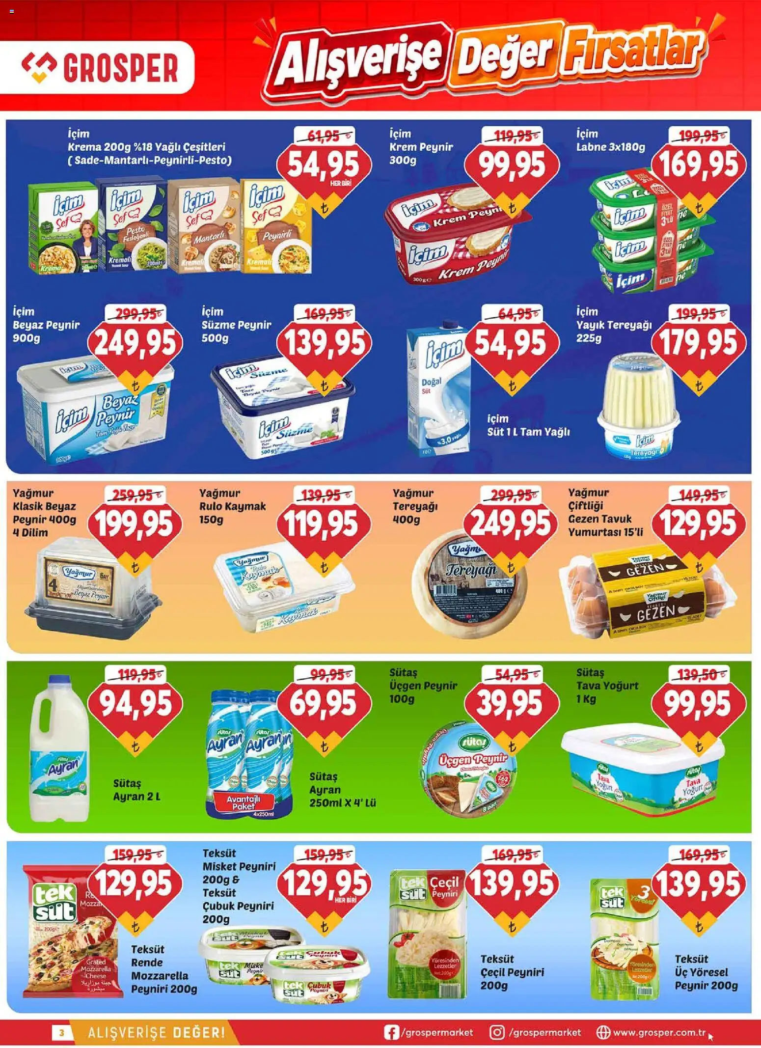 Grosper Katalog - 30 Eylül 2026 tarihinden itibaren geçerlidir | Sayfa: 3 | Ürünler: Pesto, Krem, Süt, Yoğurt