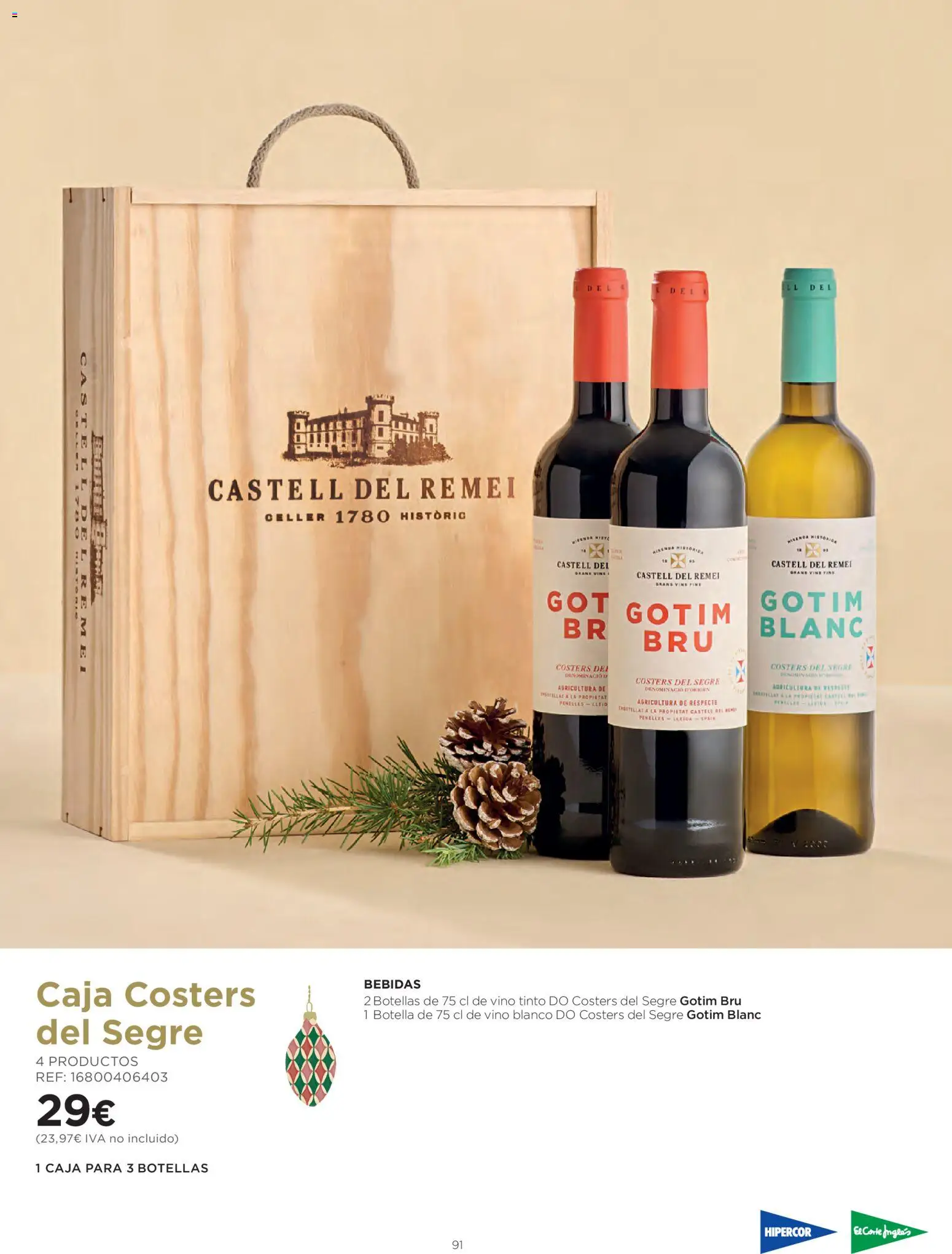 El Corte Inglés Cestas Navidad 2026 Cataluňa │ válido desde el 08/10/2026 | Página: 91 | Productos: Vino tinto, Vino, Bebidas, Caja
