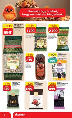 Auchan akciós újság - amely érvényes a következő dátumtól: 21.05.2026 | Oldal: 12 | Termékek: Diákcsemege, Cseresznye, Szilva, Mandula