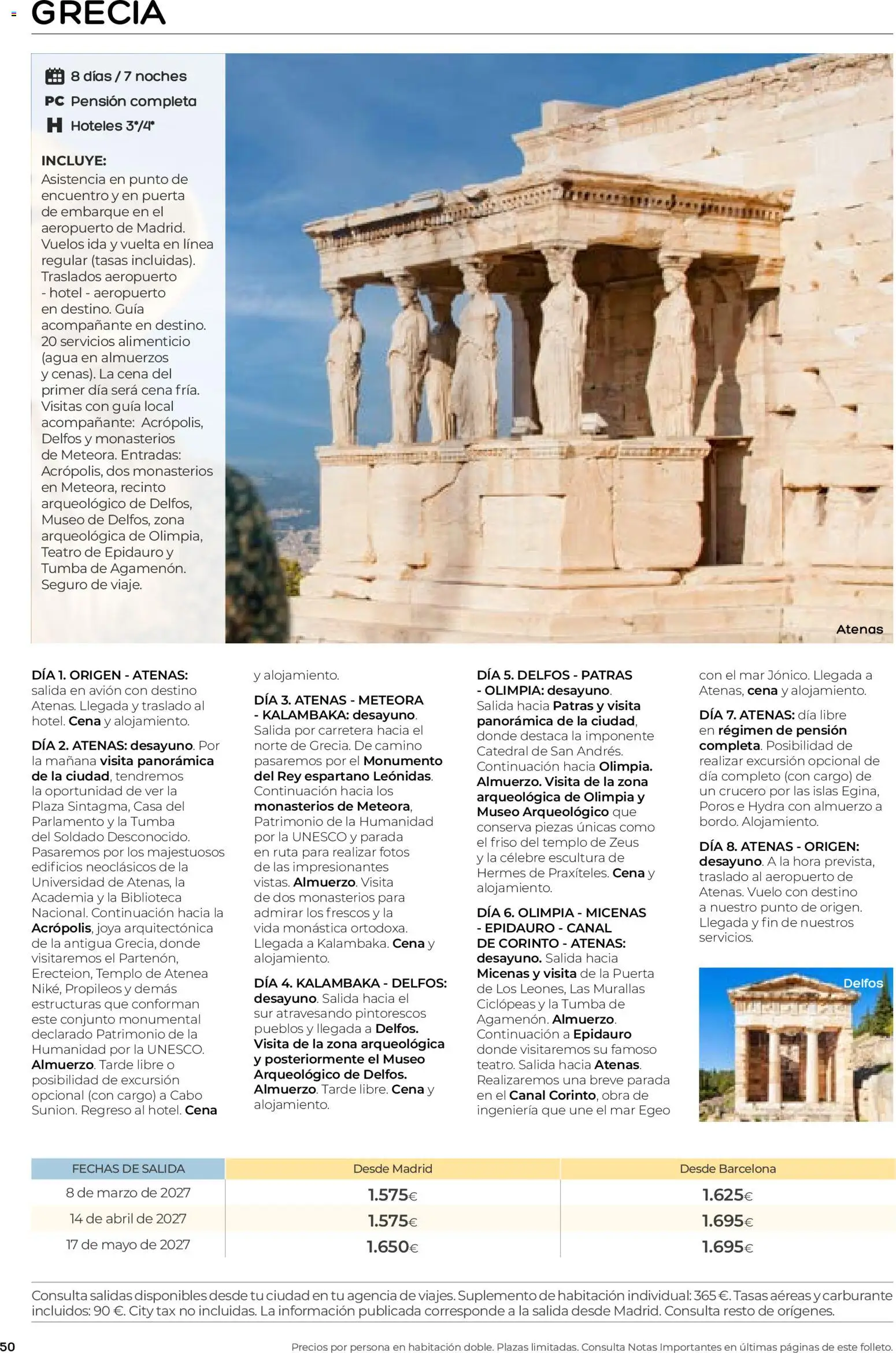 Viajes El Corte Inglés folleto Destinos Otoño y Primavera │ válido desde el 01/07/2026 | Página: 50 | Productos: PC, Agua, Biblioteca