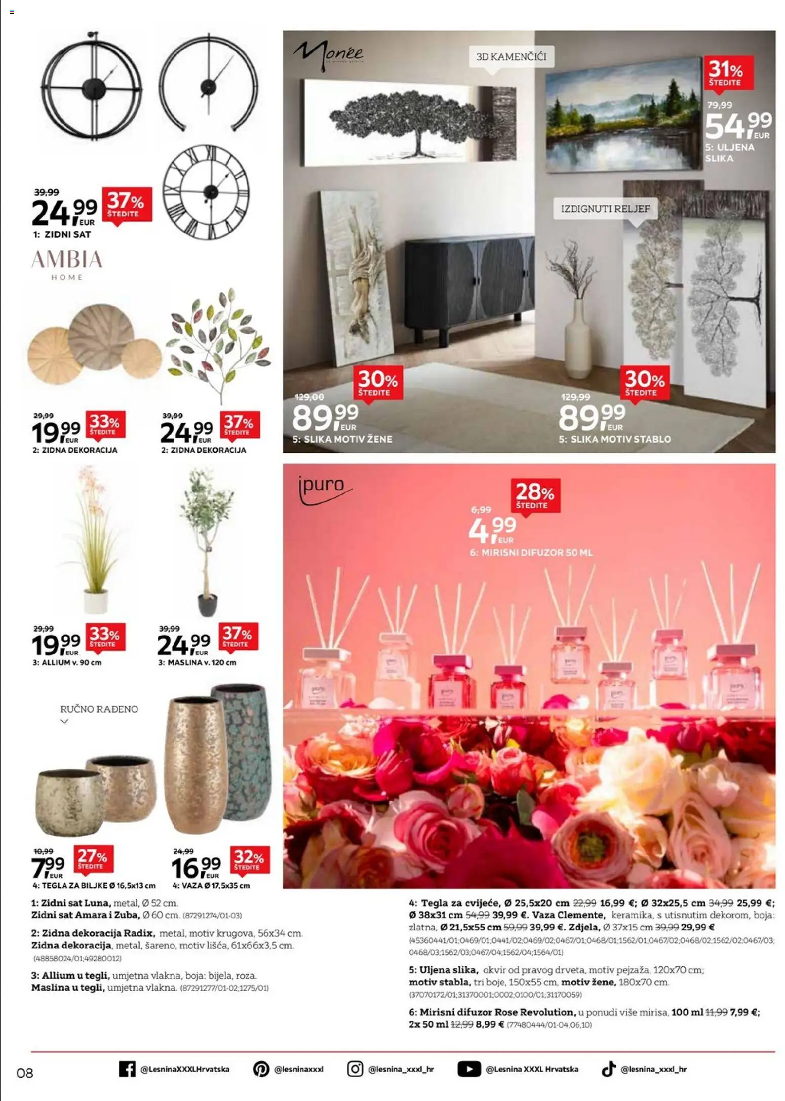 Lesnina katalog | vrijedi od 13.07.2026 | Stranica: 8 | Proizvodi: Tegla za biljke, Vaza, Zidni sat, Sat
