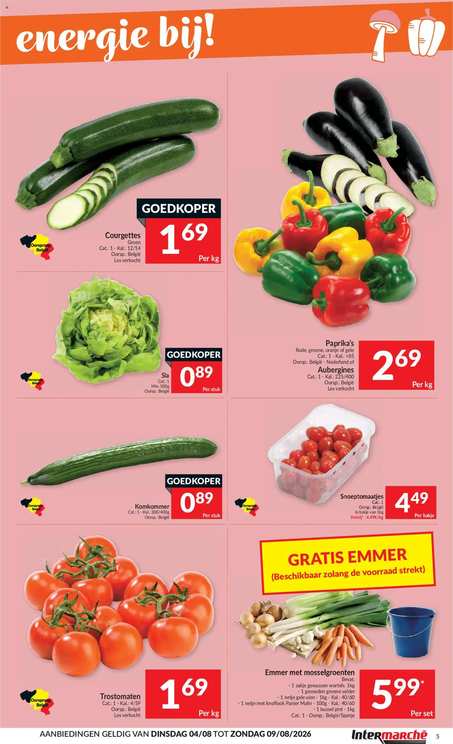{H1} | Pagina: 5 | Producten: Prei, Knoflook, Sla, Komkommer