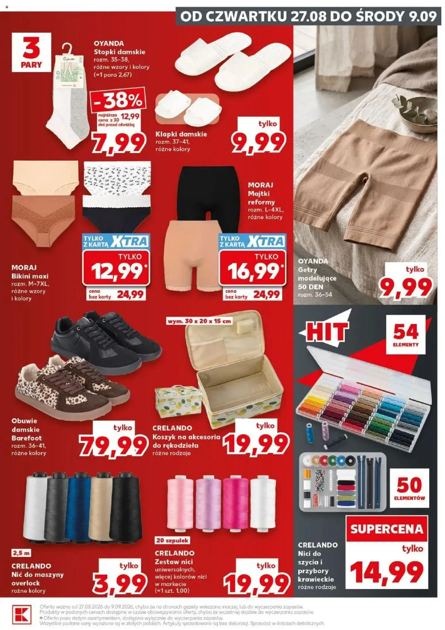 Kaufland gazetka - Mocny start od 31.08.2026 - od jutra PDF | Strona: 27 | Produkty: Karta, Majtki, Klapki damskie, Gazety