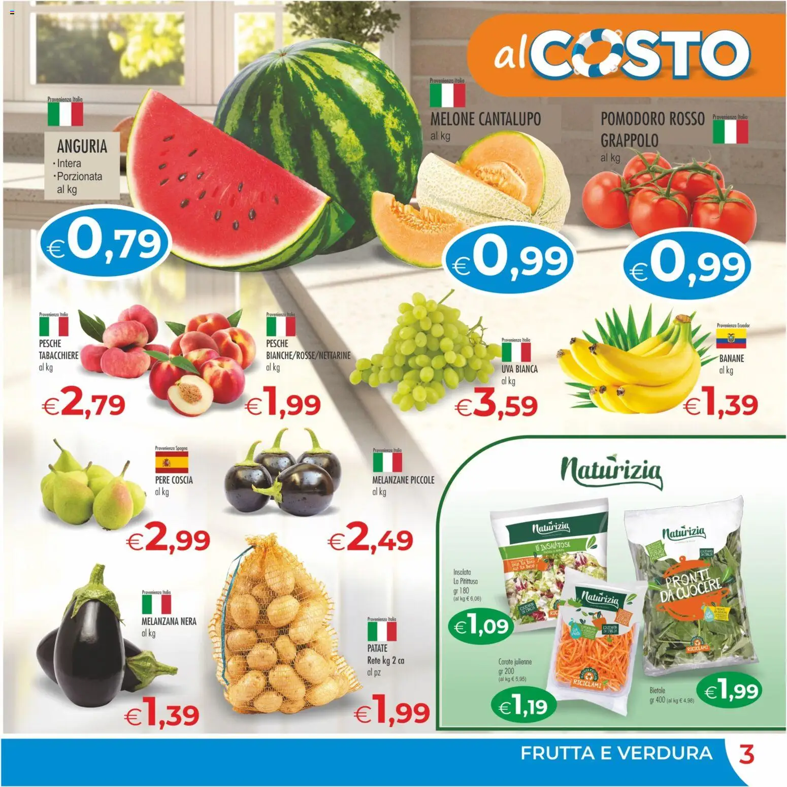 Volantino MerSi Supermercati del 29/07/2026 | Pagina: 3 | Prodotti: Insalata, Frutta, Melanzana, Pesche