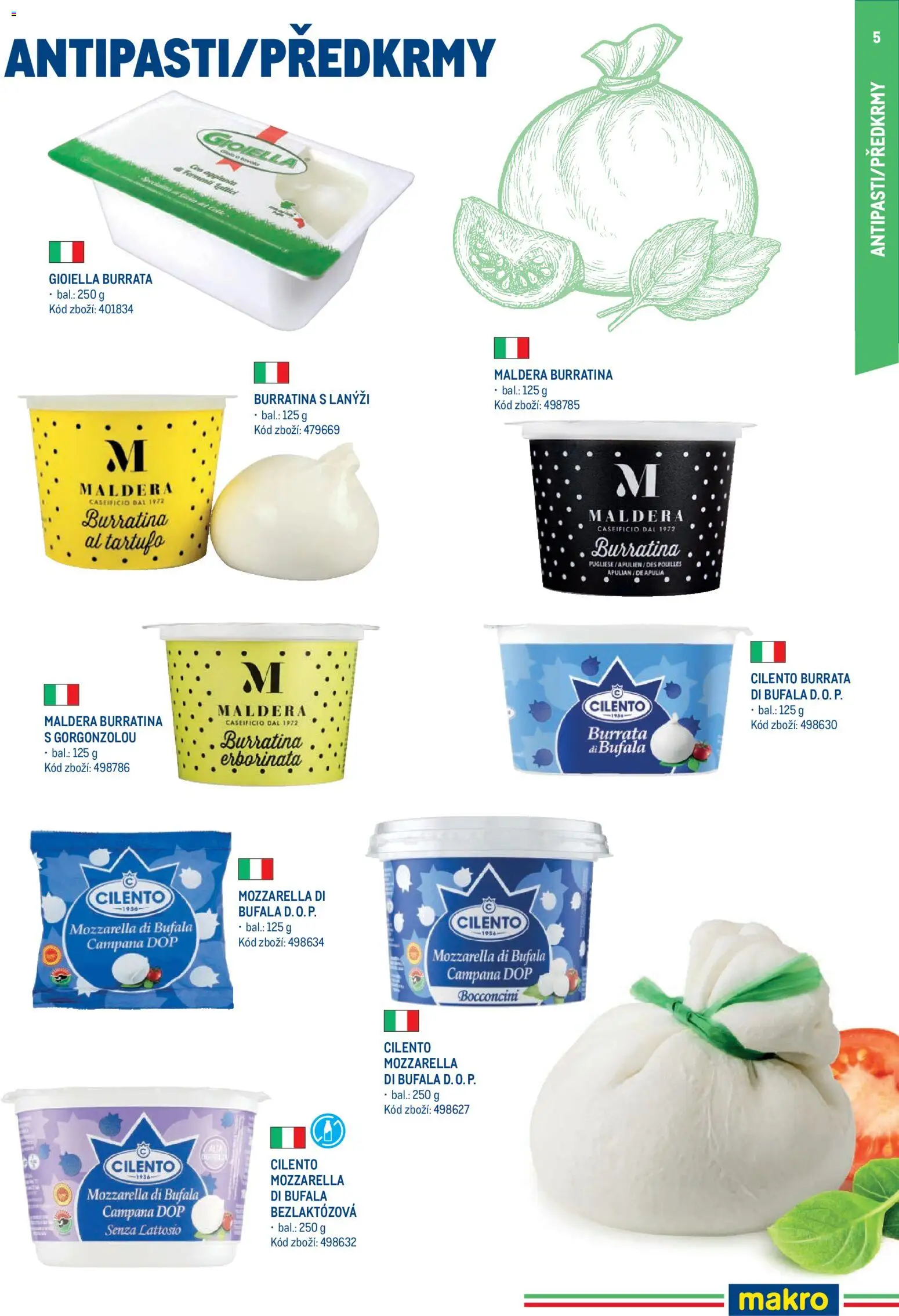 Makro leták - Itálie od 15.05.2026 | Strana: 5 | Produkty: Burrata, Mozzarella