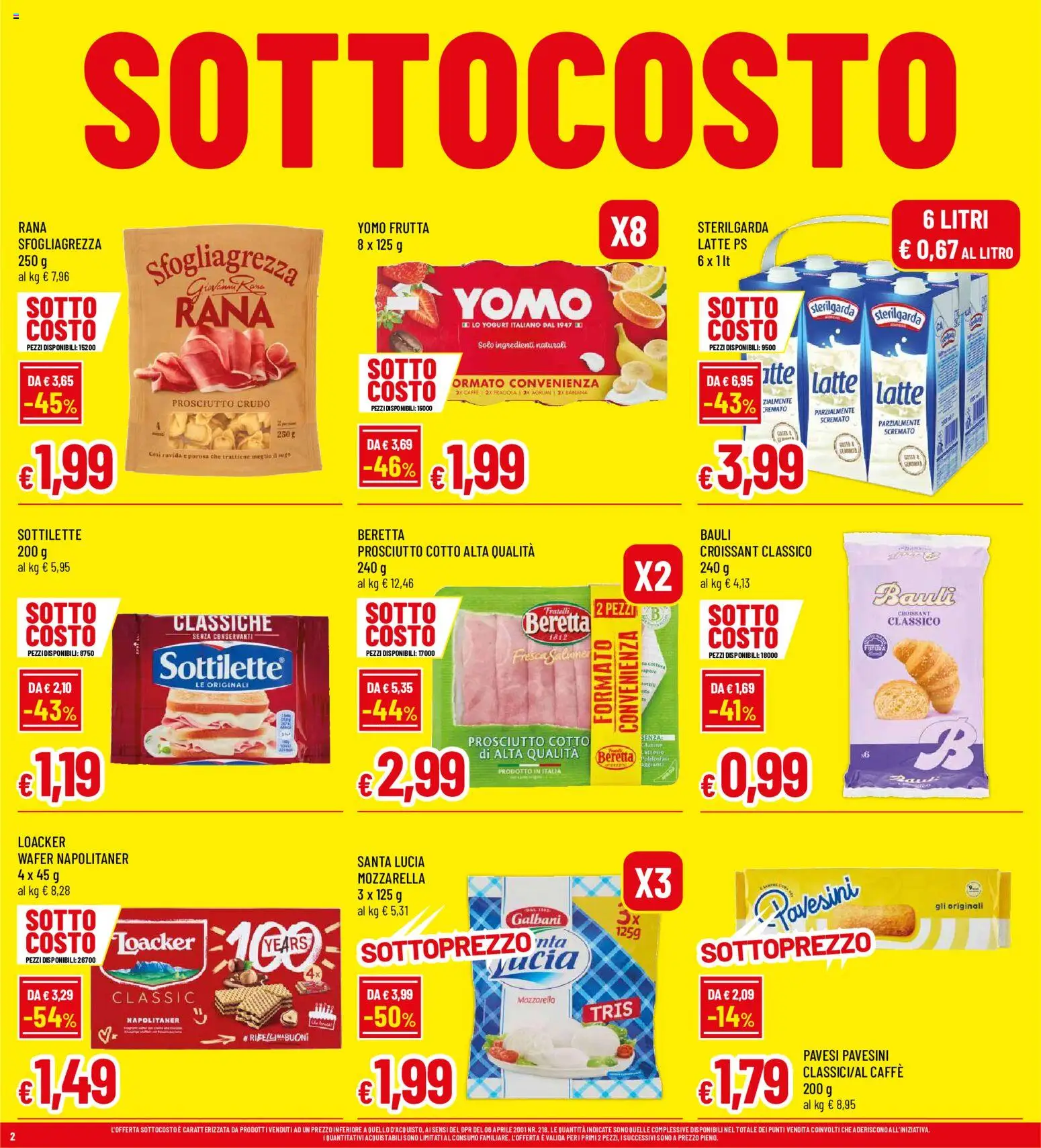 Volantino Famila del 03/09/2026 | Pagina: 2 | Prodotti: Prosciutto Cotto, Salmone, Latte, Prosciutto