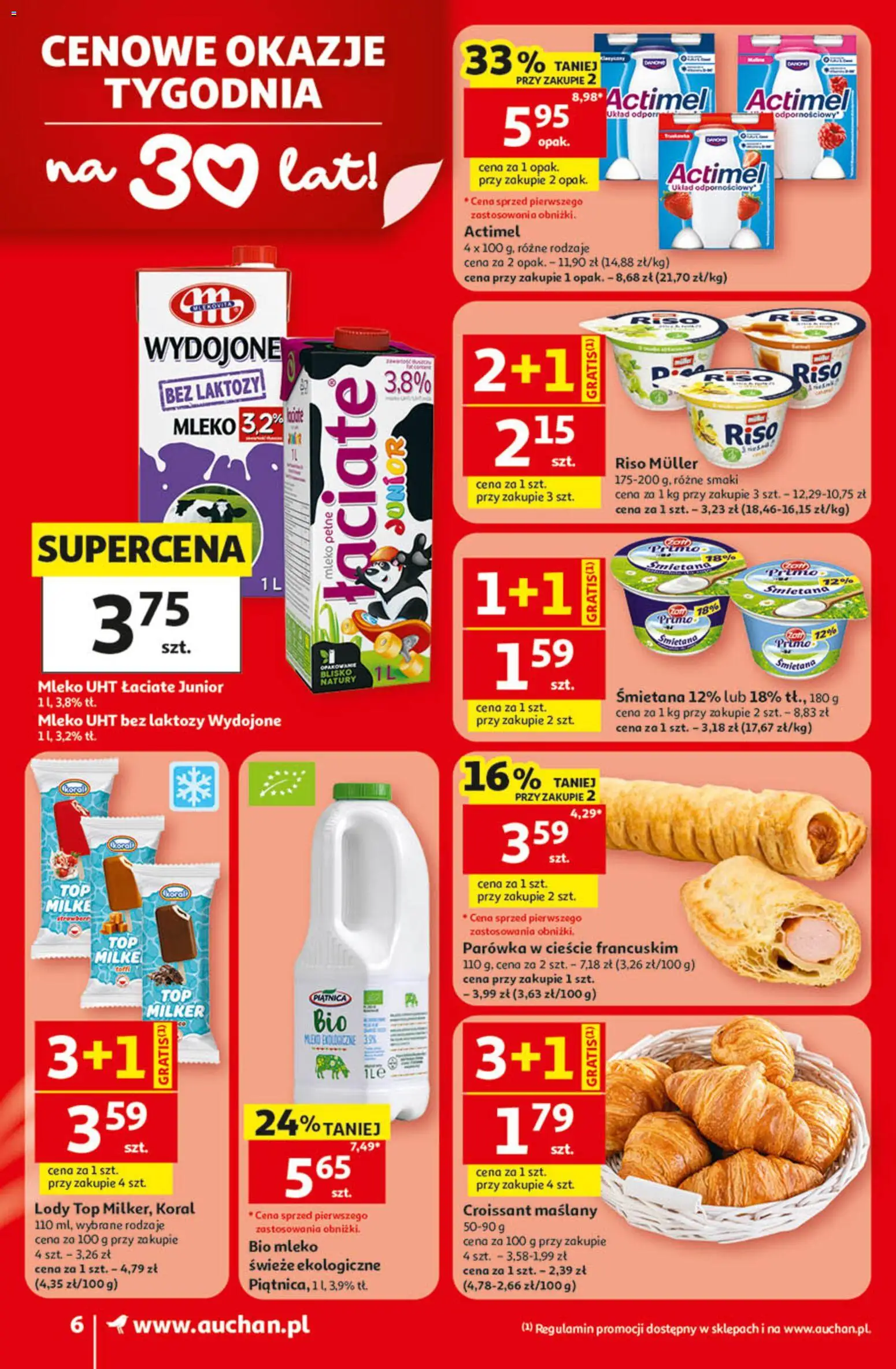 Auchan gazetka od 09.07.2026 | Strona: 6 | Produkty: Top, Bez laktozy, Śmietana, Lody