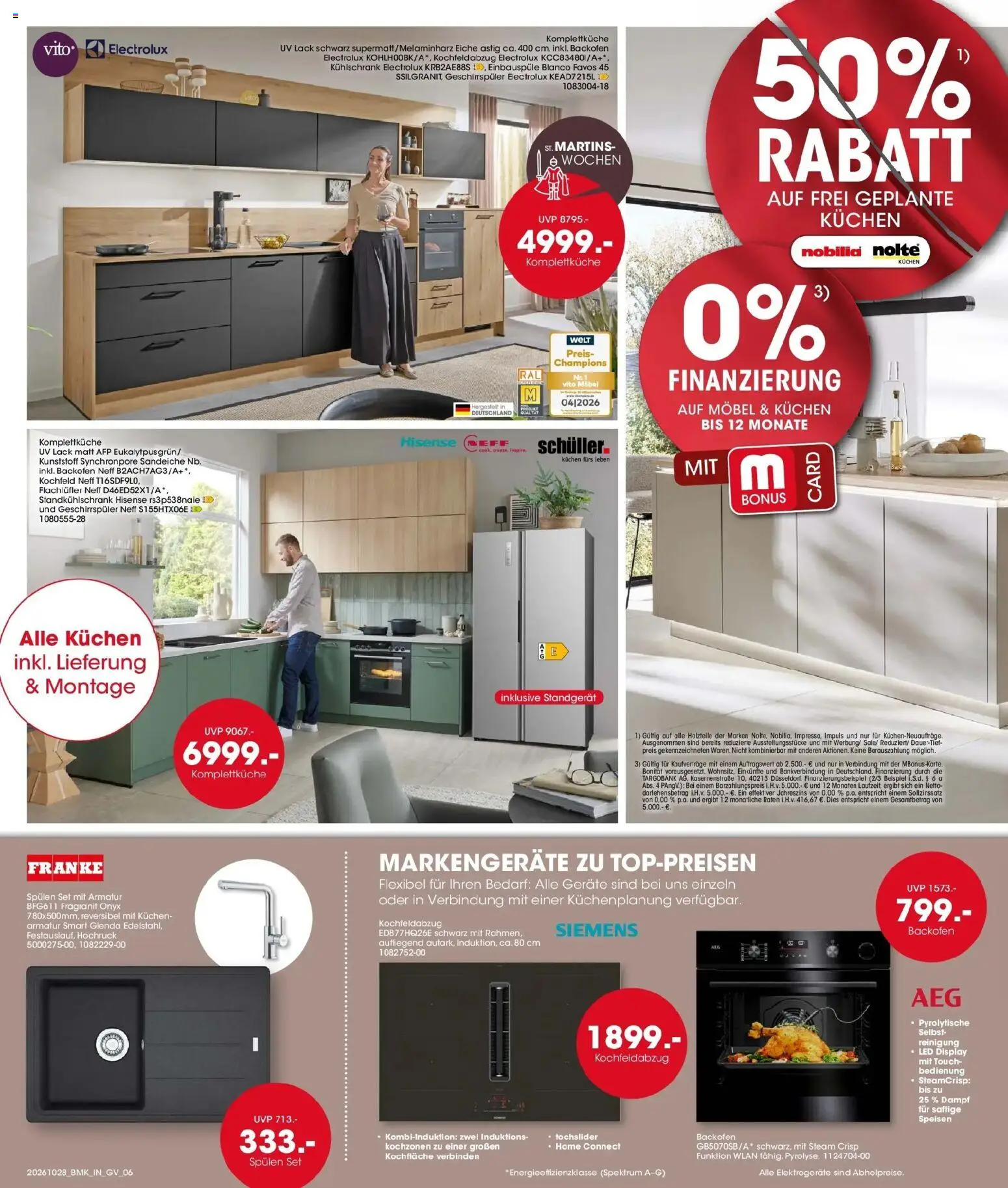 Möbel Martin - Möbel Martin: Wochenangebote (ab 28.10.2026) zum Blättern | Seite: 6 | Produkte: Hisense, Siemens, Kühlschrank, Armatur