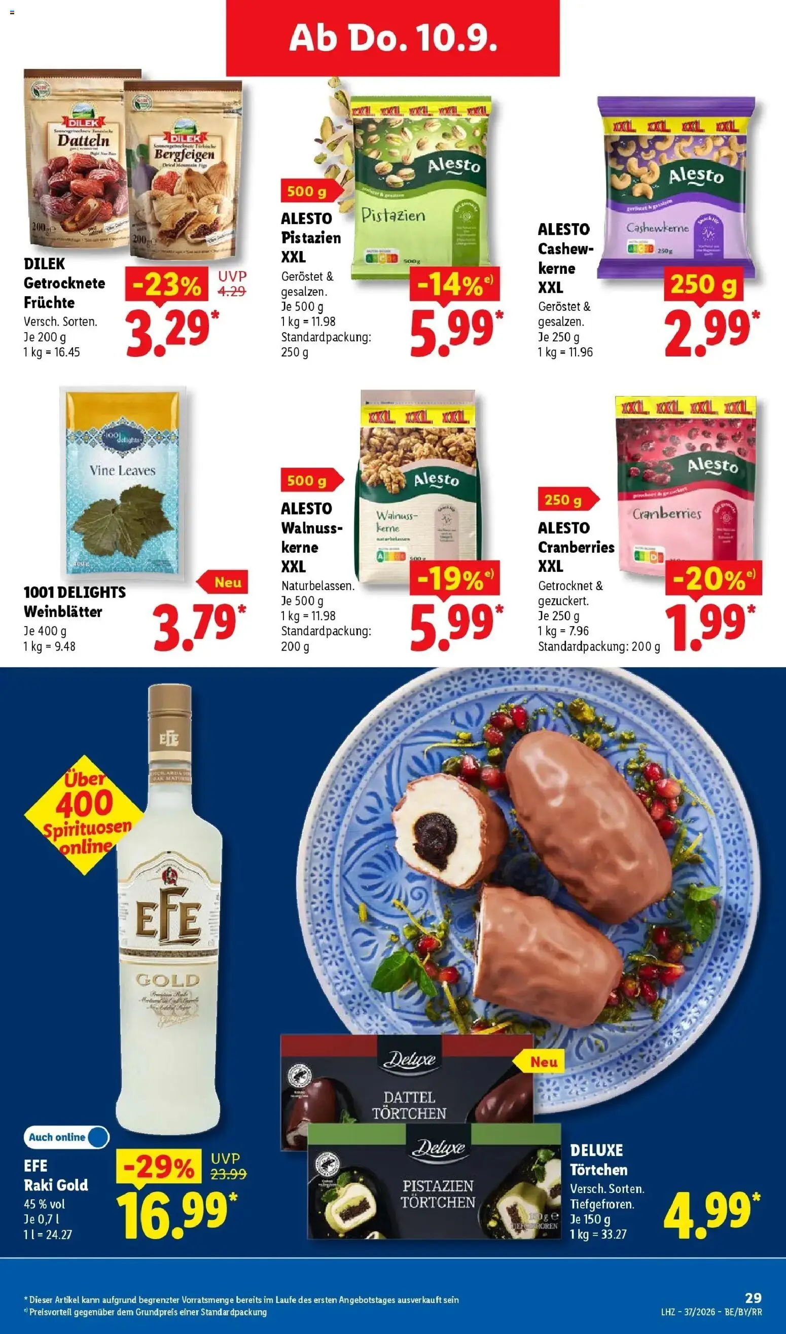 Lidl Prospekt Mahlow (ab 07.09.2026) zum Blättern » Angebote | Seite: 57 | Produkte: Cashew, Pistazien, Dattel