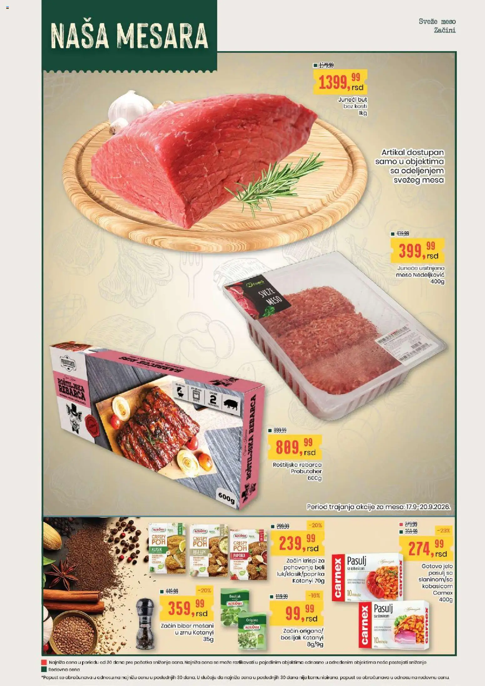 Aroma Market katalog - važi od 17.09.2026 | Strana: 3 | Proizvode: Juneći but, Luk, Začini, Meso