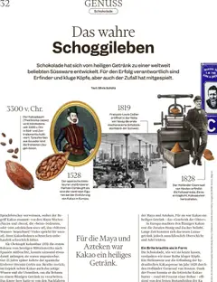 Schokolade, Schokolade hat sich vom heiligen Getränk zu einer weltweit beliebten Süssware entwickelt. ab 13.05.2026 gültig | Seite: 32
