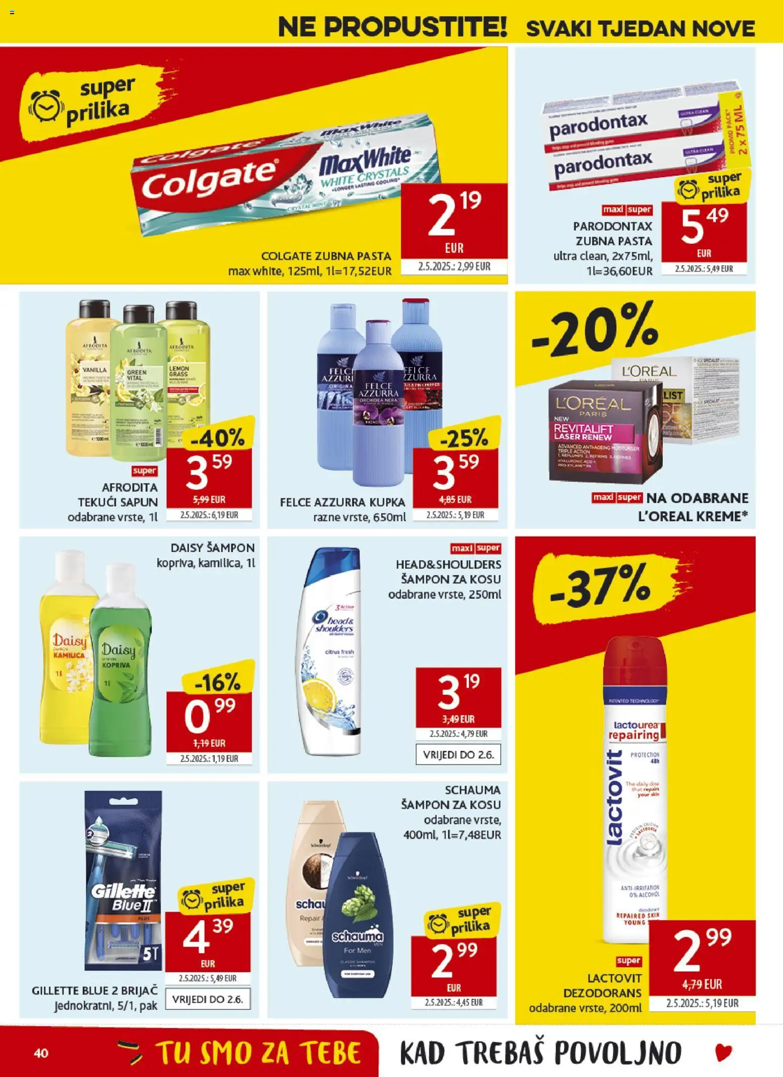 Konzum katalog | vrijedi od 20.05.2026 | Stranica: 40 | Proizvodi: Kupka, Brijač, Sapun, Dezodorans