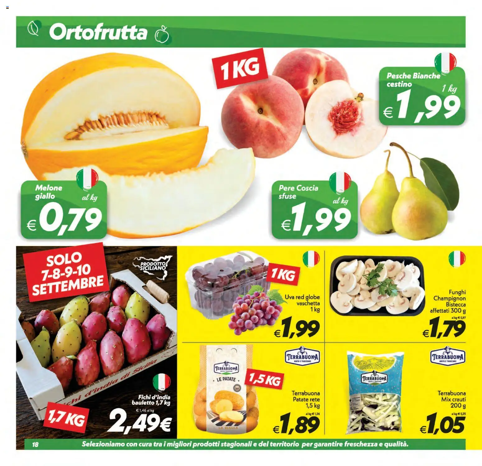 Volantino SuperConveniente del 01/09/2026 | Pagina: 18 | Prodotti: Pere, Melone, Crauti, Cestino