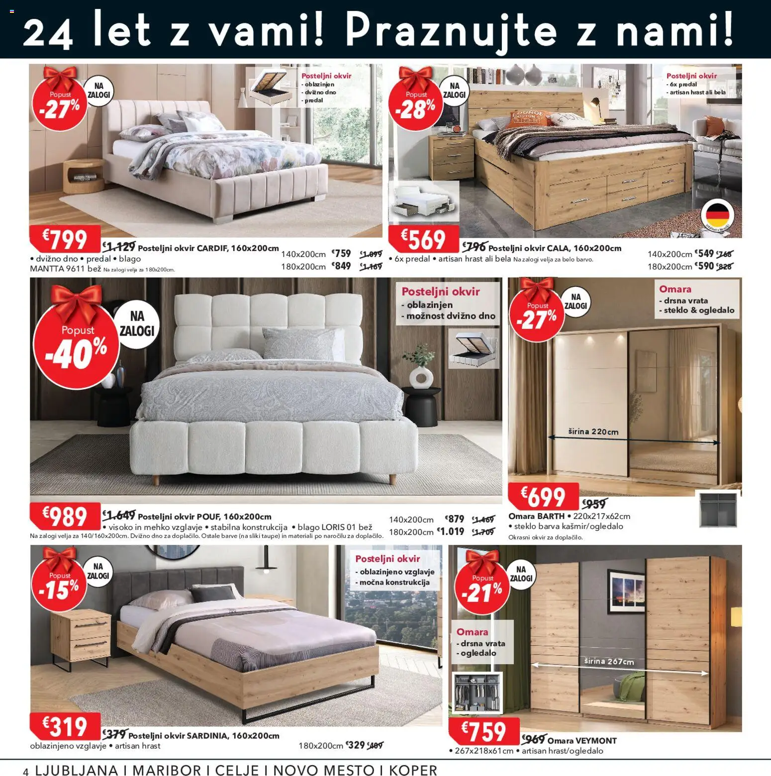 Novi Harvey Norman katalog ponudbe – veljaven od 16.09.2026 | Stran: 4 | Izdelki: Okvir, Omara, Drsna vrata, Vrata