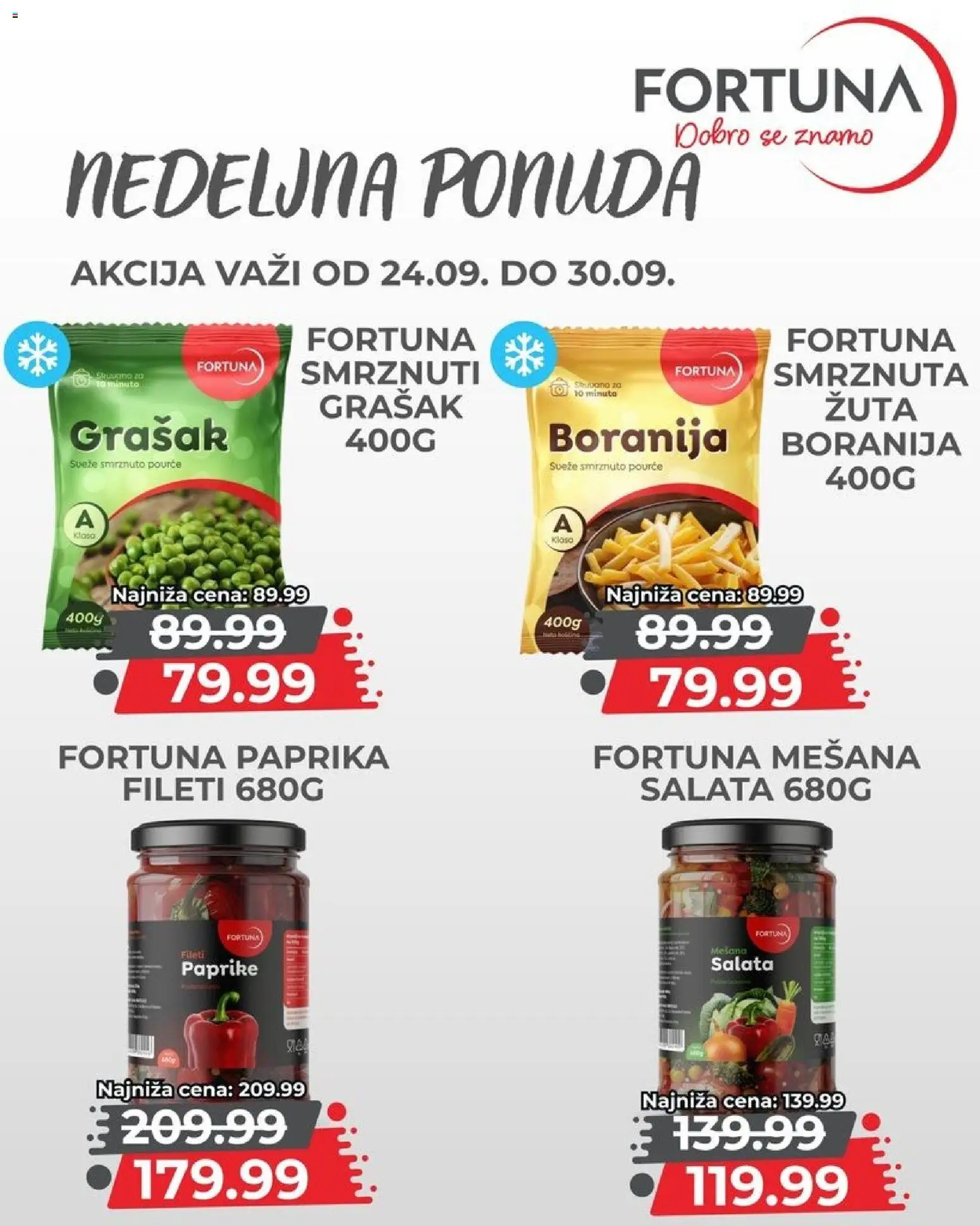 Fortuna Market katalog - važi od 24.09.2026 | Strana: 6 | Proizvode: Boranija, Salata, Grašak, Paprika