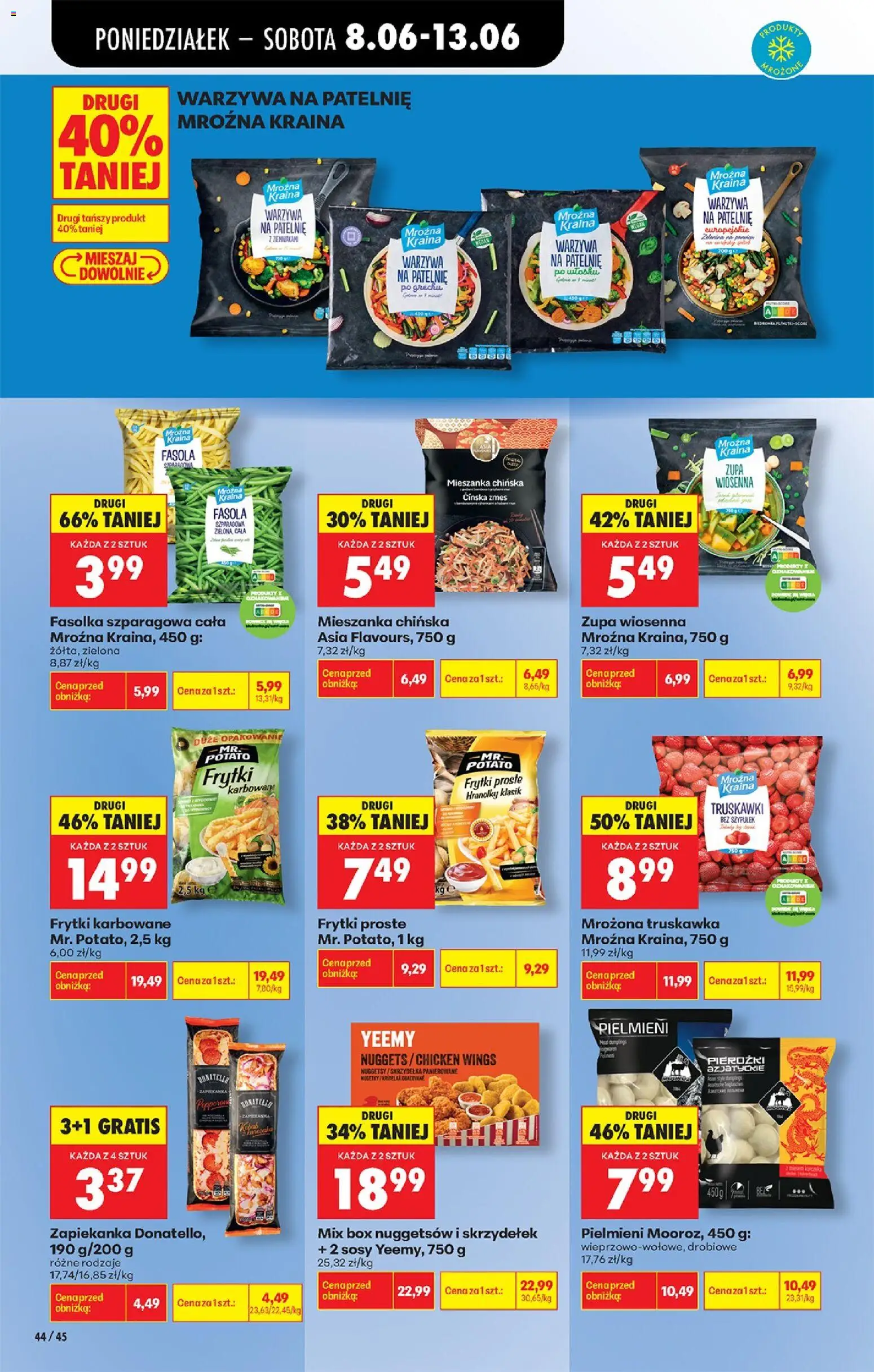 Biedronka gazetka od poniedziałku od 08.06.2026 | Strona: 54 | Produkty: Mieszanka chińska, Pizza, Truskawki, Frytki