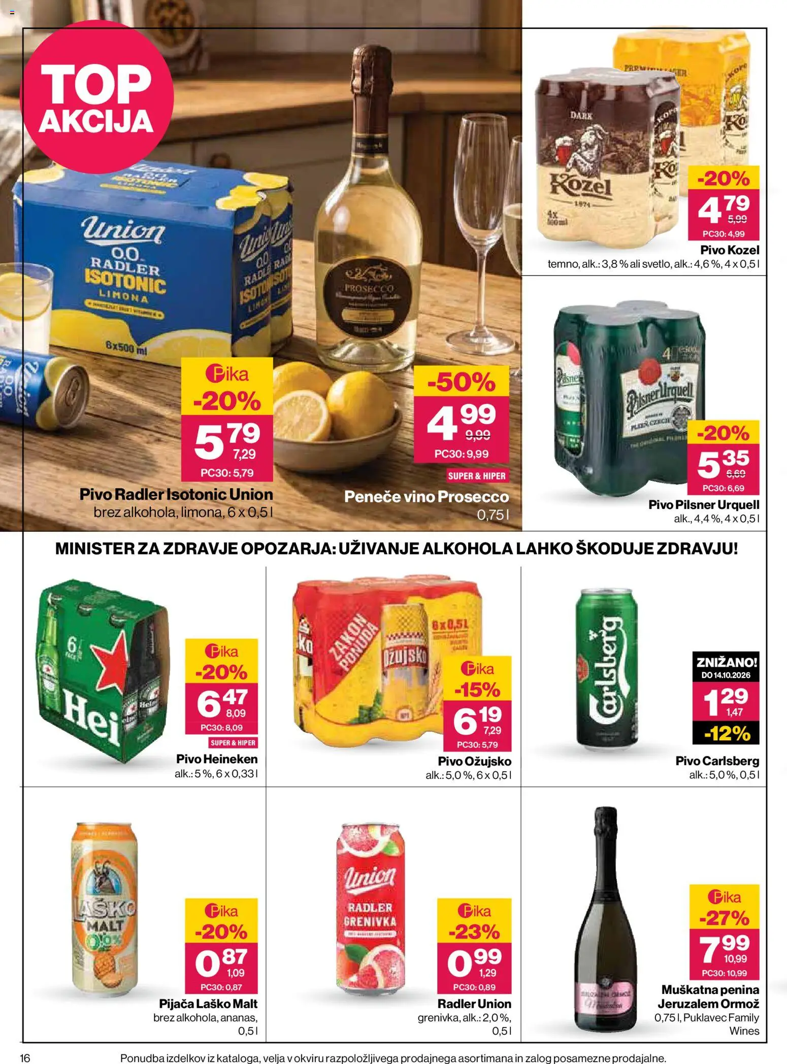 Novi Mercator katalog ponudbe – veljaven od 08.10.2026 | Stran: 16 | Izdelki: Radler, Penina, Pivo, Limona