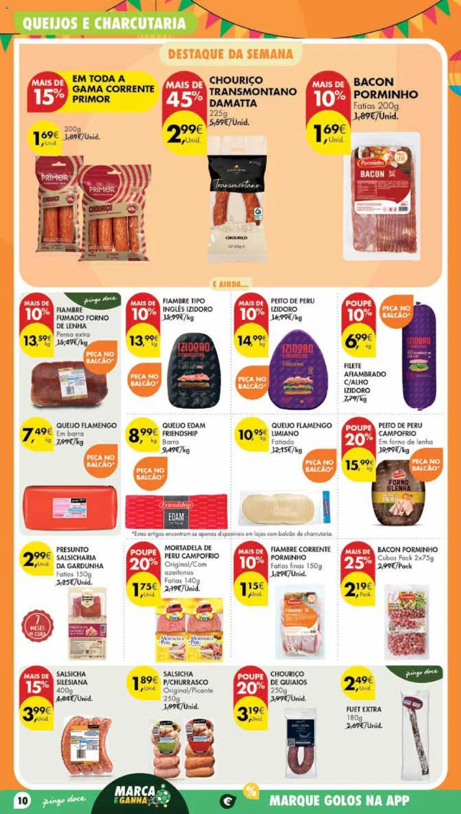 Pingo Doce Poupe Esta Semana Madeira │ válido de 23/06/2026 | Página: 10 | Produtos: Bacon, Peru, Salsicha, Chouriço