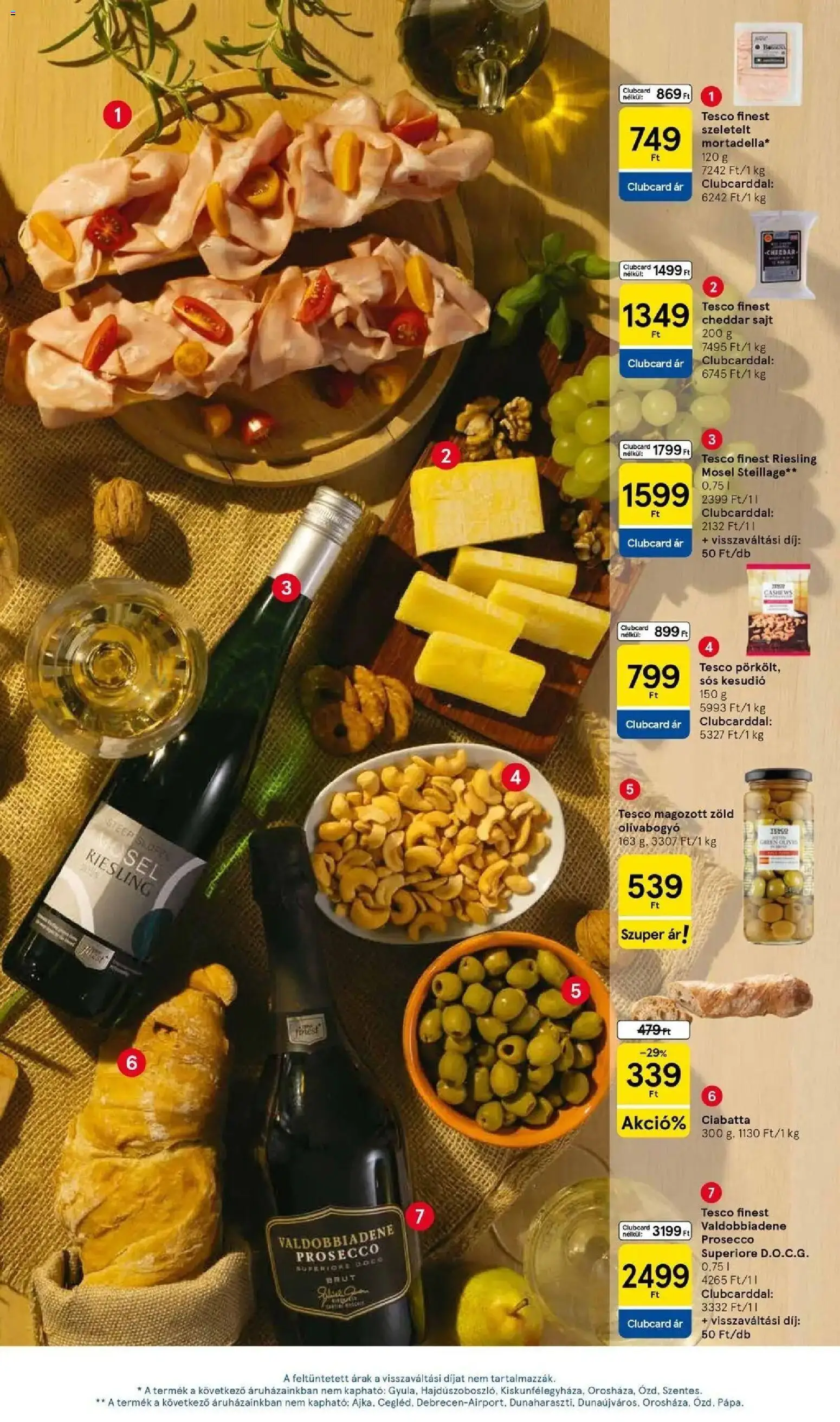 Tesco akciós ujság - amely érvényes a következő dátumtól: 2026.08.13. | Oldal: 19 | Termékek: Kesudió, Prosecco, Ciabatta, Cheddar sajt