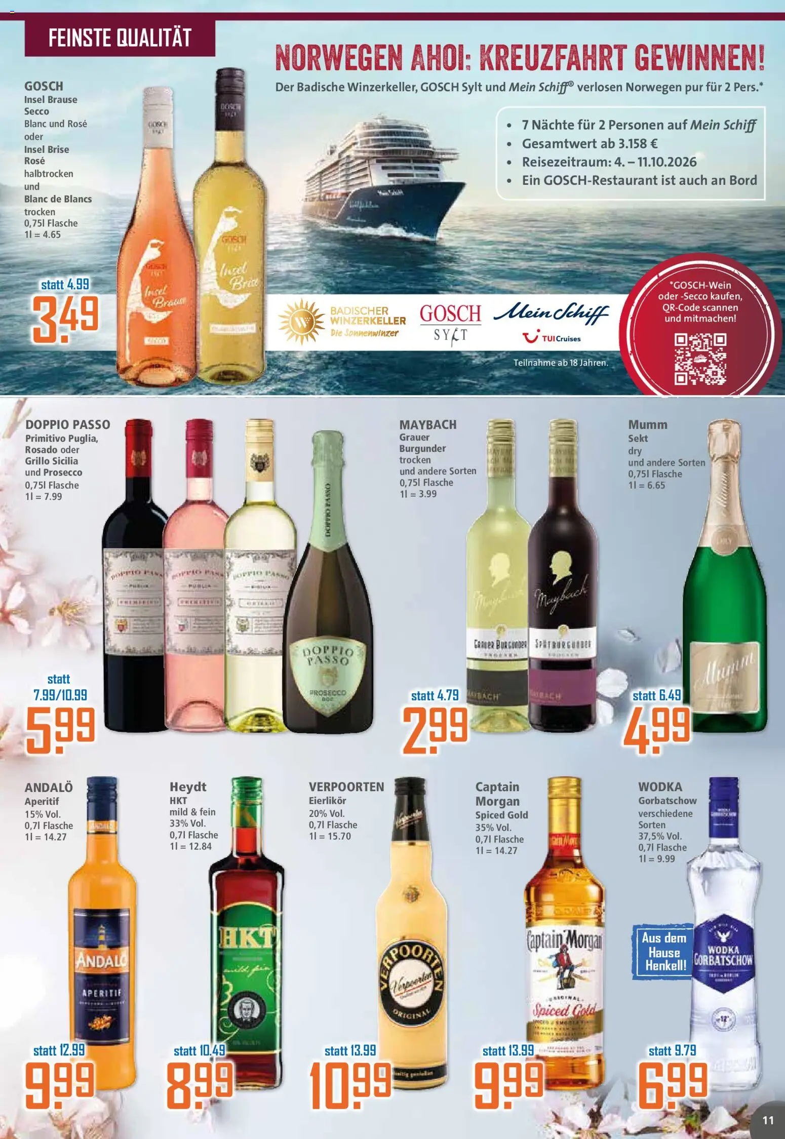 Klaas & Kock Prospekt 	 – gültig ab 04.05.2026 | Seite: 11 | Produkte: Sekt, Prosecco, Doppio Passo, Wodka