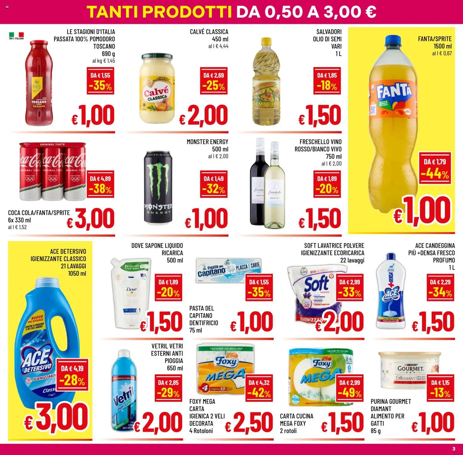 Volantino A&O del 29.04.2026 | Pagina: 3 | Prodotti: Candeggina, Vino, Pasta, Lavanda