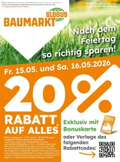 Globus Baumarkt Prospekt Laupheim	 ab 15.05.2026 gültig