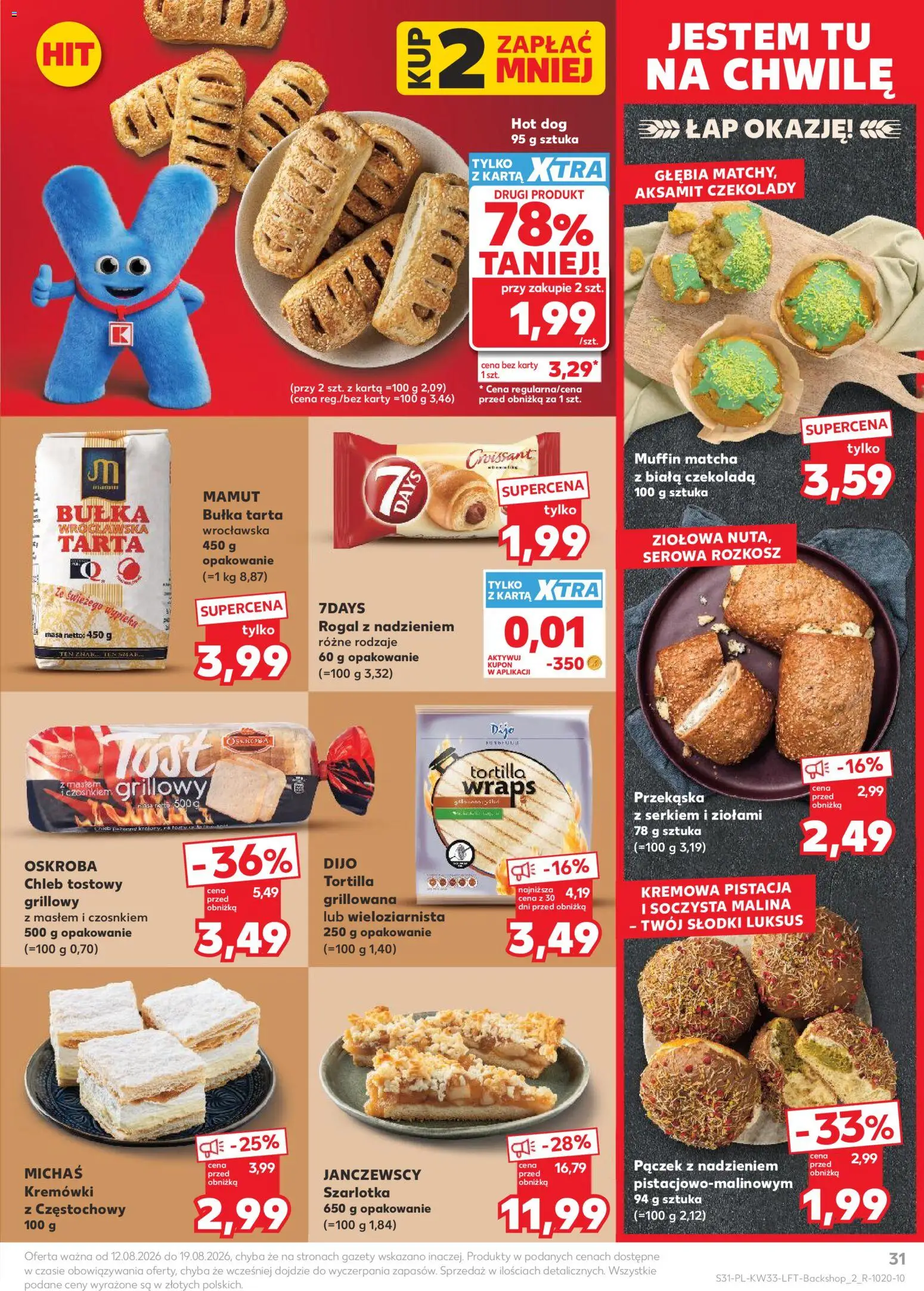 Kaufland gazetka od 12.08.2026 | Strona: 31 | Produkty: Malina, Chleb tostowy, Pączek, Tortilla