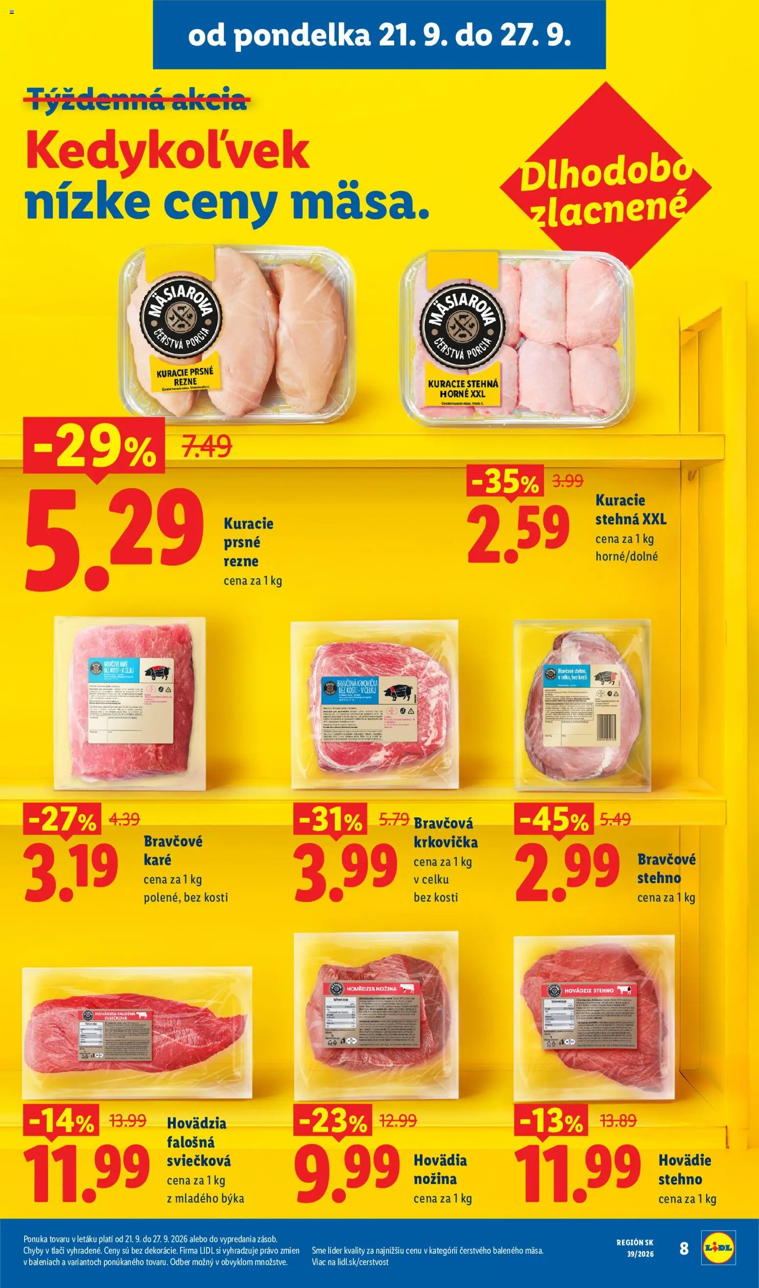 Nové Lidl akcie – leták je platný od 21.09.2026 | Strana: 12 | Produkty: Flank steak, Bravčová krkovička, Steak, Bravčové karé