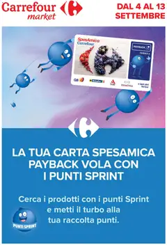 Anteprima del volantino Carrefour volantino Market - Punti Sprint Payback valido a partire dal 04/09/2026