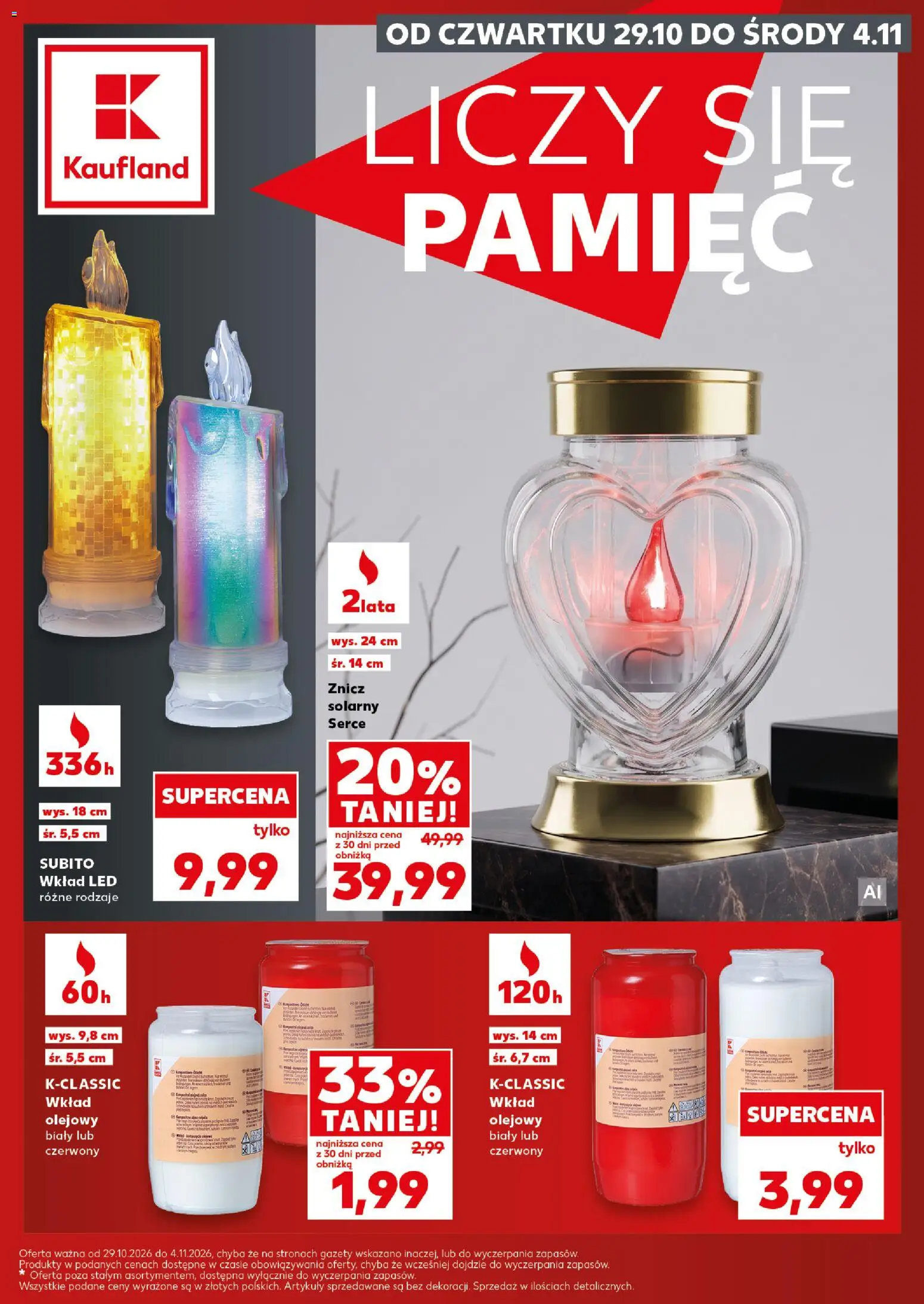 Kaufland Polsko leták - Katalog znicze od 29.10.2026 | Strana: 1 | Produkty: LED