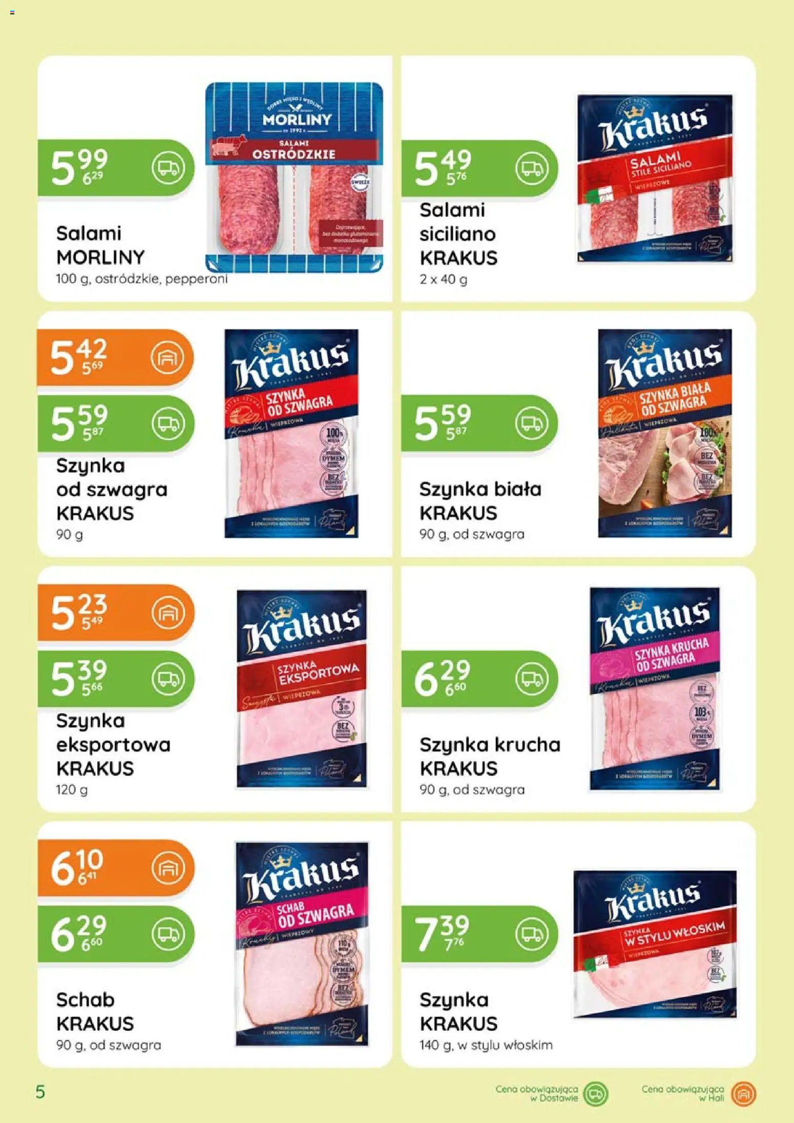 Eurocash gazetka - Katalog Wędlin od 04.06.2026 | Strona: 5 | Produkty: Schab, Szynka, Salami