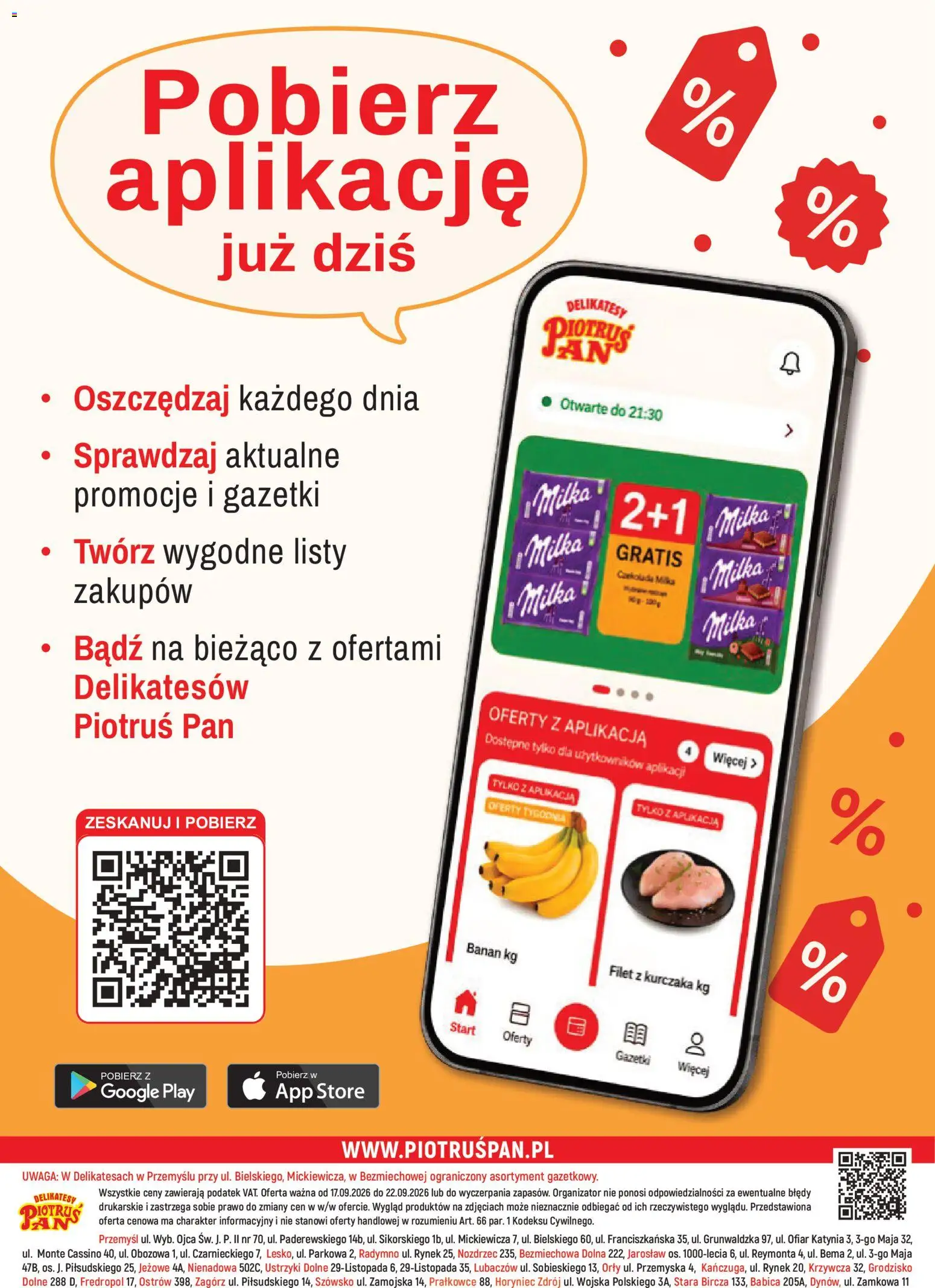Piotruś Pan gazetka od 17.09.2026 | Strona: 16 | Produkty: Filet z kurczaka, Milka, Filet, Banan