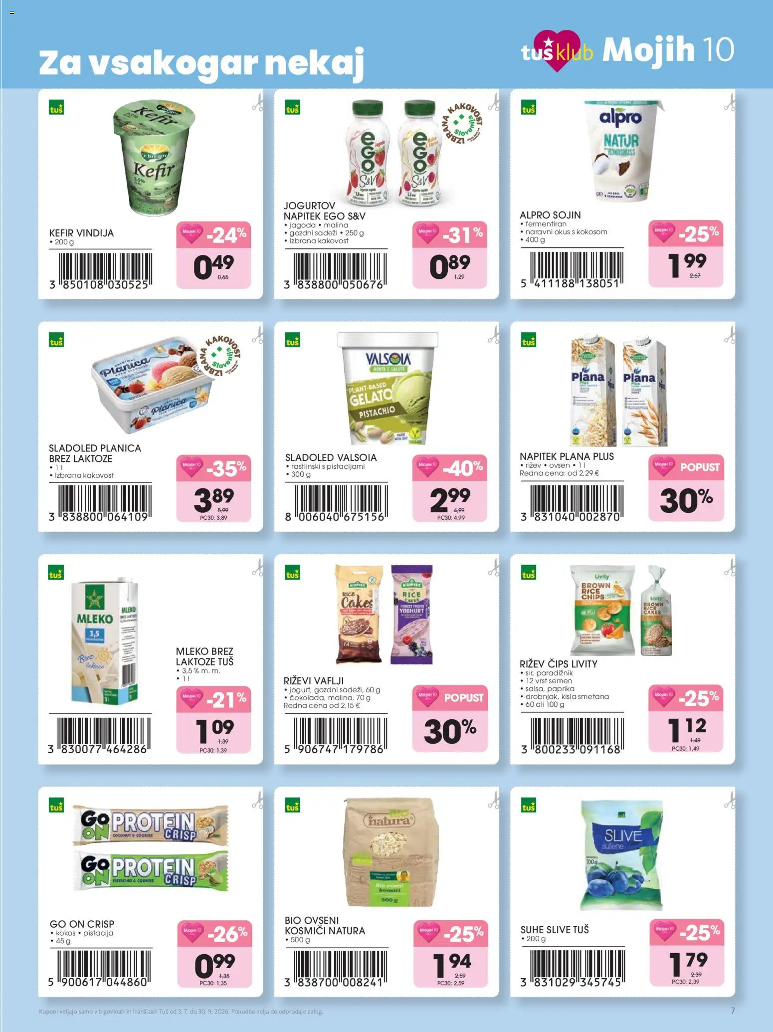 Novi Tuš katalog ponudbe – veljaven od 03.07.2026 | Stran: 7 | Izdelki: Paprika, Kefir, Suhe slive, Smetana