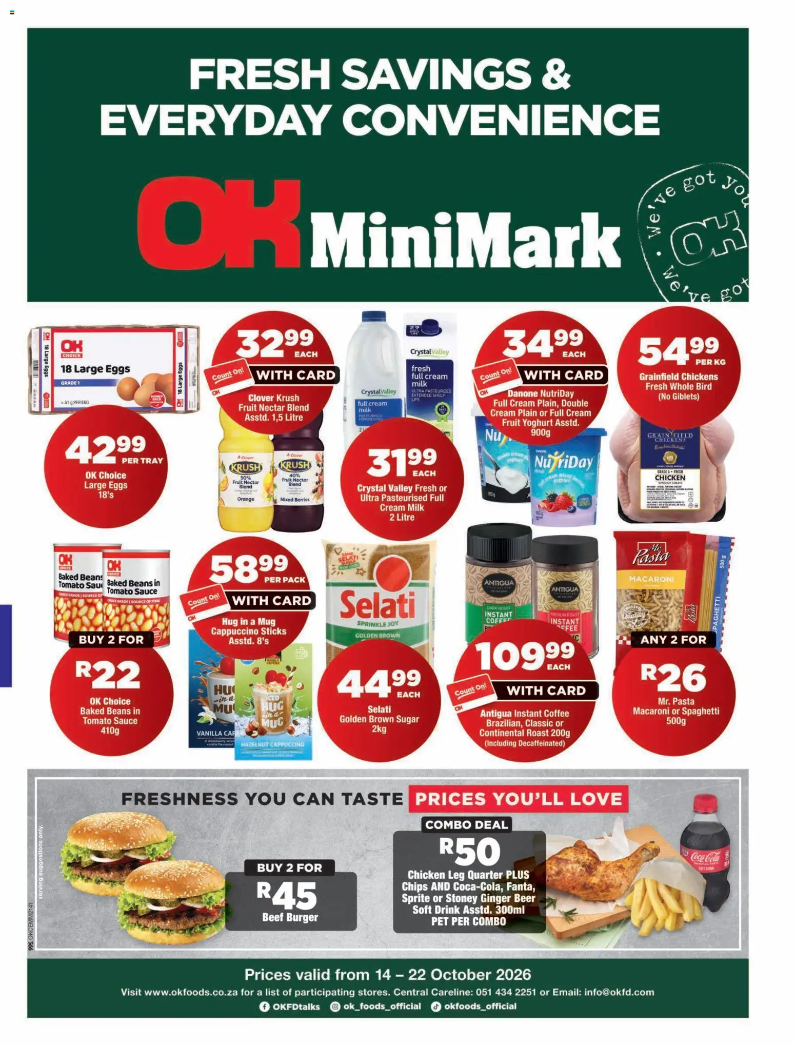New OK Foods catalogue – valid from 14/10/2026 | Page: 1 | Products: Cap, Mug, Pasta, Spaghetti