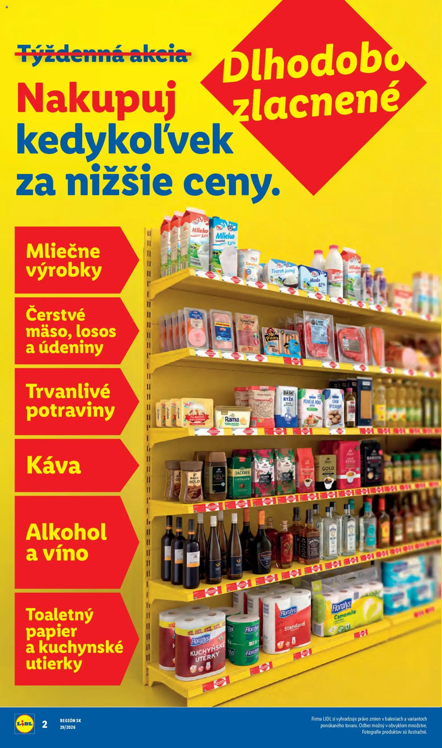 Nové Lidl akcie – leták je platný od 13.07.2026 | Strana: 2 | Produkty: Ryža, Pšeničná múka, Kuchynské utierky, Rama