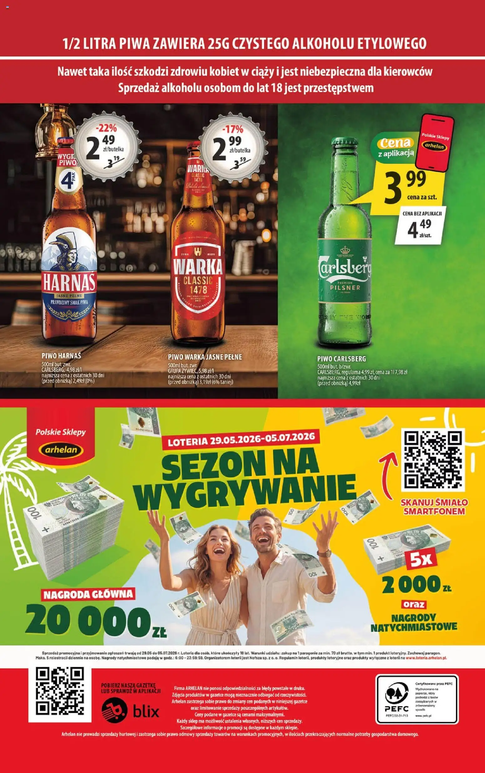 Arhelan gazetka od 01.06.2026 | Strona: 20 | Produkty: Warka, Piwo Warka, Harnaś, Piwo