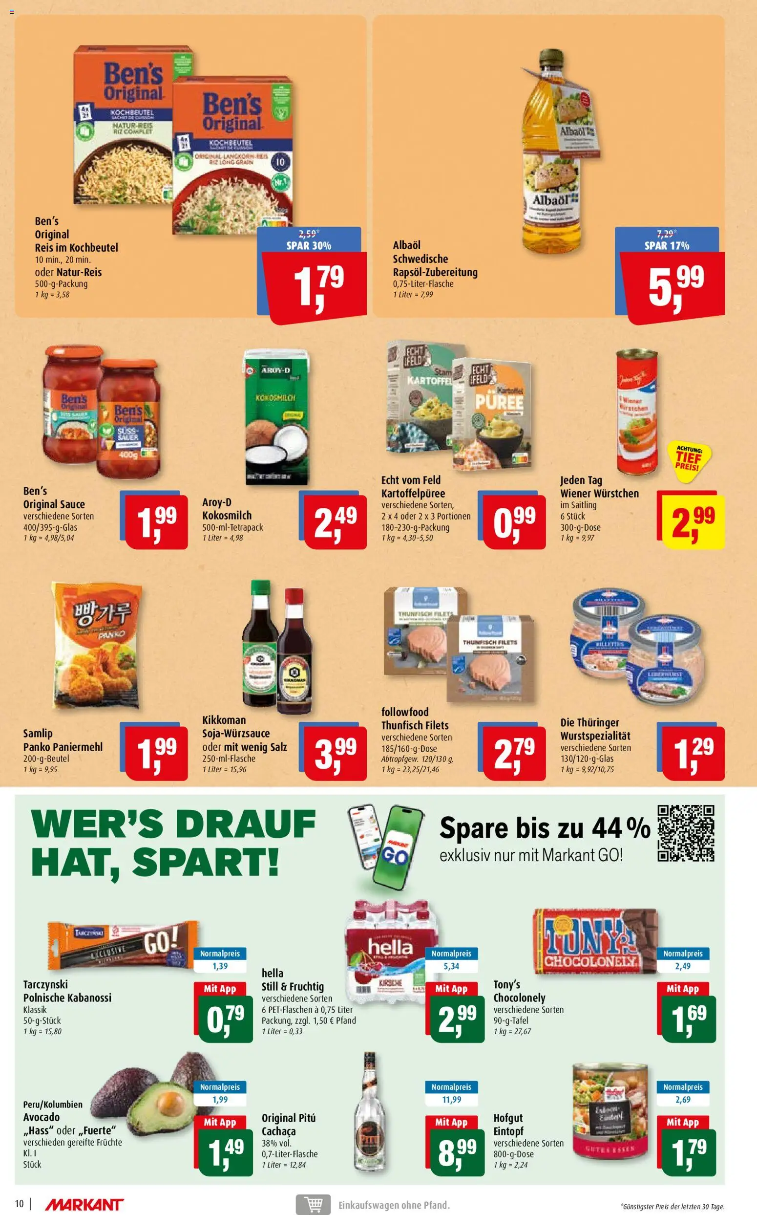 Markant Prospekt – gültig ab 31.08.2026 | Seite: 10 | Produkte: Thunfisch, Avocado, Salz, Kokosmilch