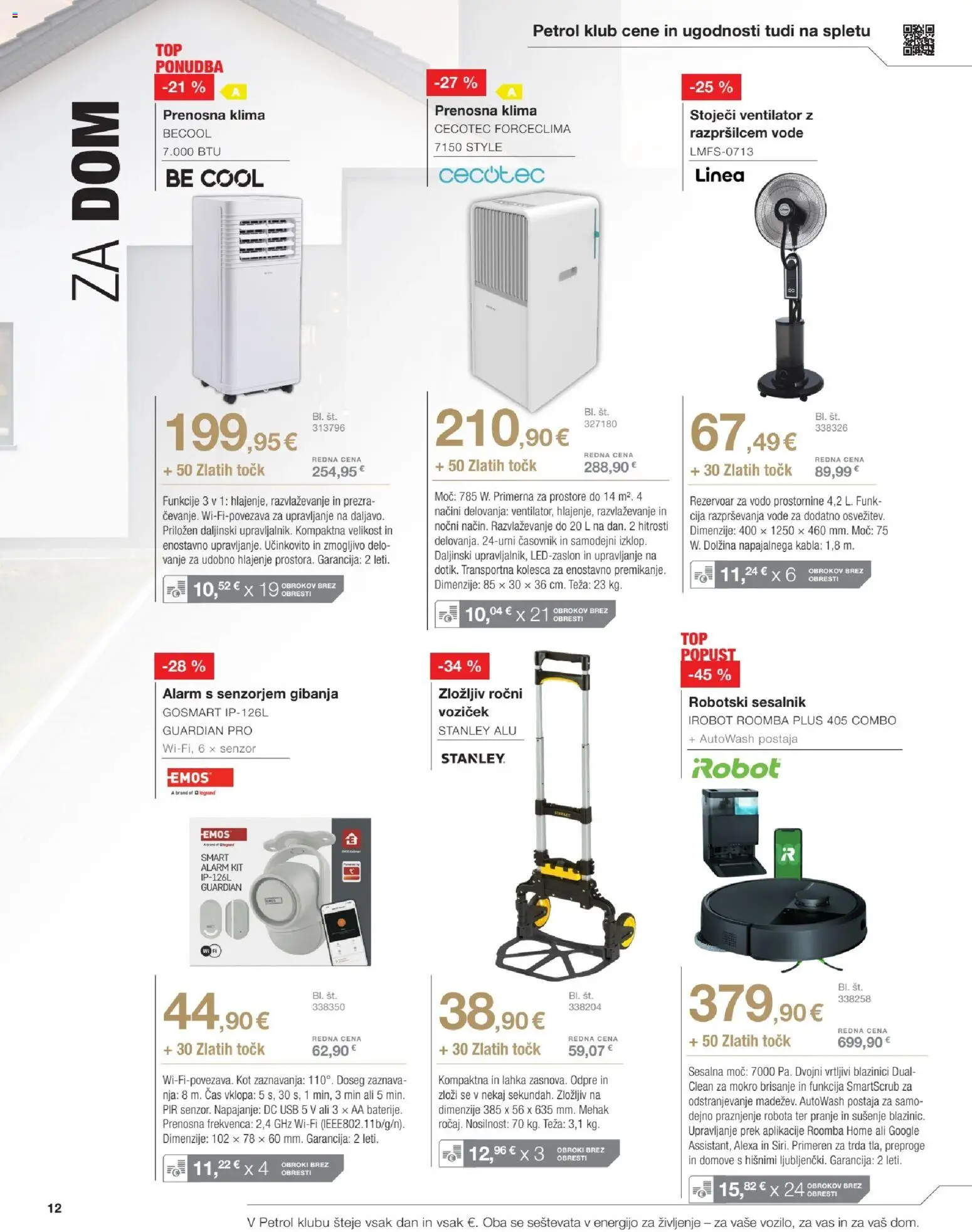 Novi Petrol katalog ponudbe – veljaven od 01.06.2026 | Stran: 12 | Izdelki: Stoječi ventilator, Sesalnik, Voziček, Prenosna klima
