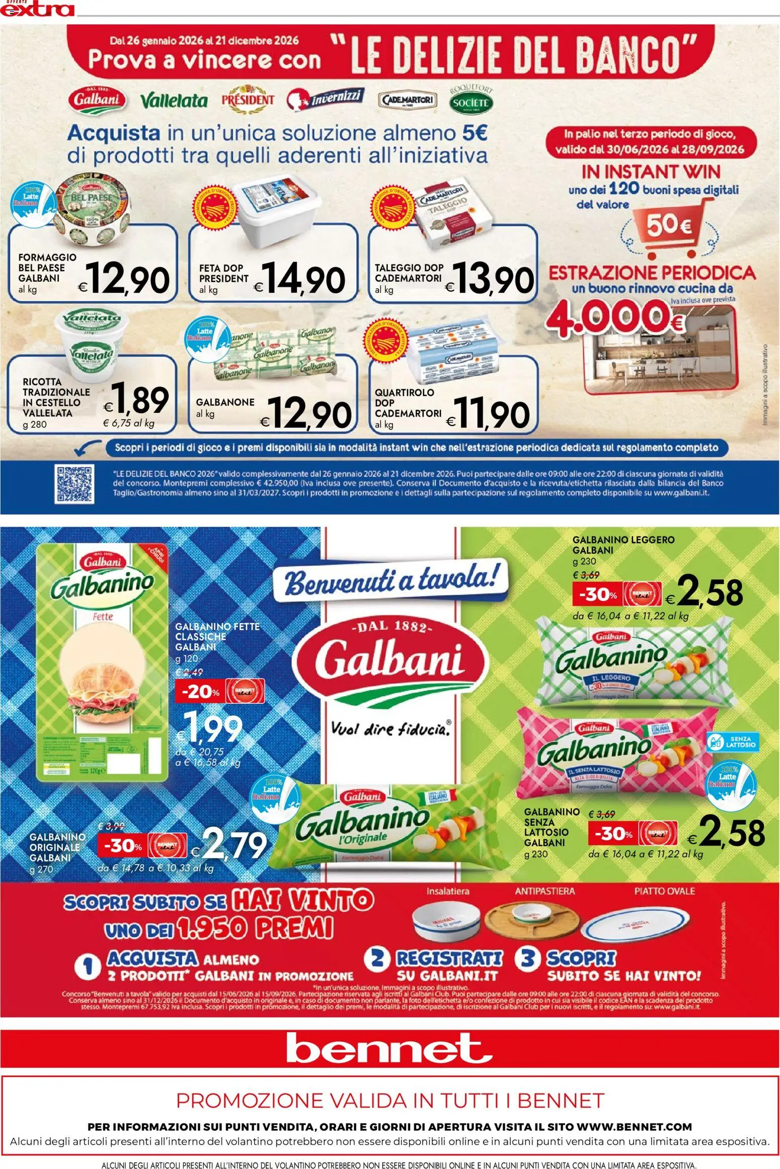 Volantino bennet del 02/07/2026 | Pagina: 8 | Prodotti: Latte, Formaggio, Feta, Bilancia