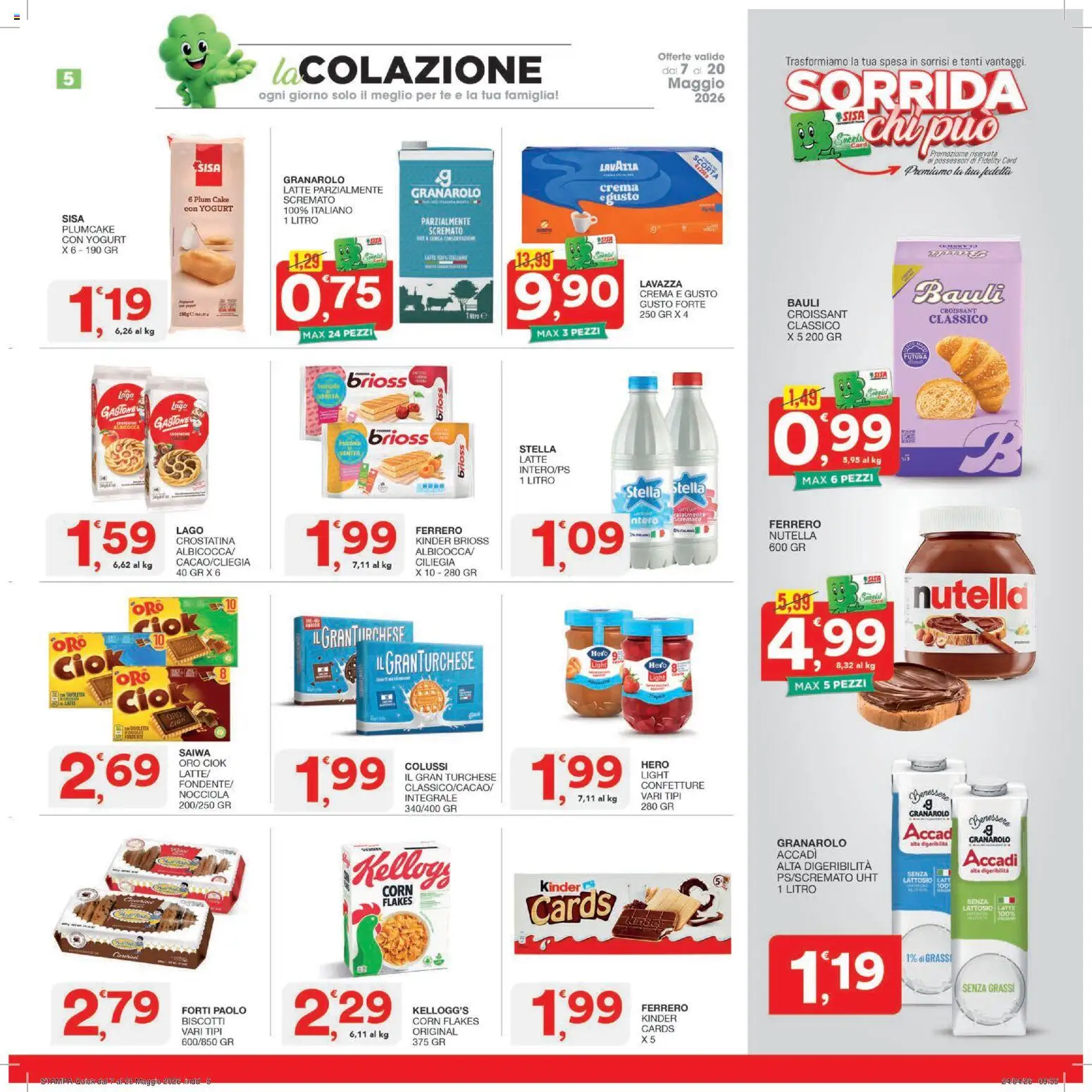 Volantino SISA del 07.05.2026 | Pagina: 5 | Prodotti: Tè, Latte, Plumcake, Lavazza