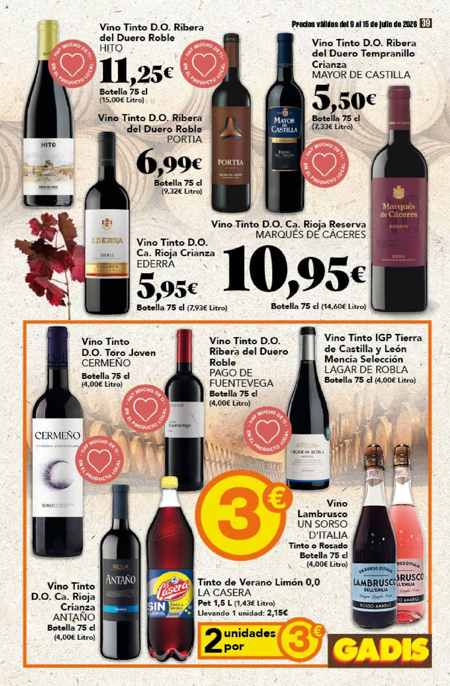 Gadis folleto │ válido desde el 09/07/2026 | Página: 39 | Productos: Vino