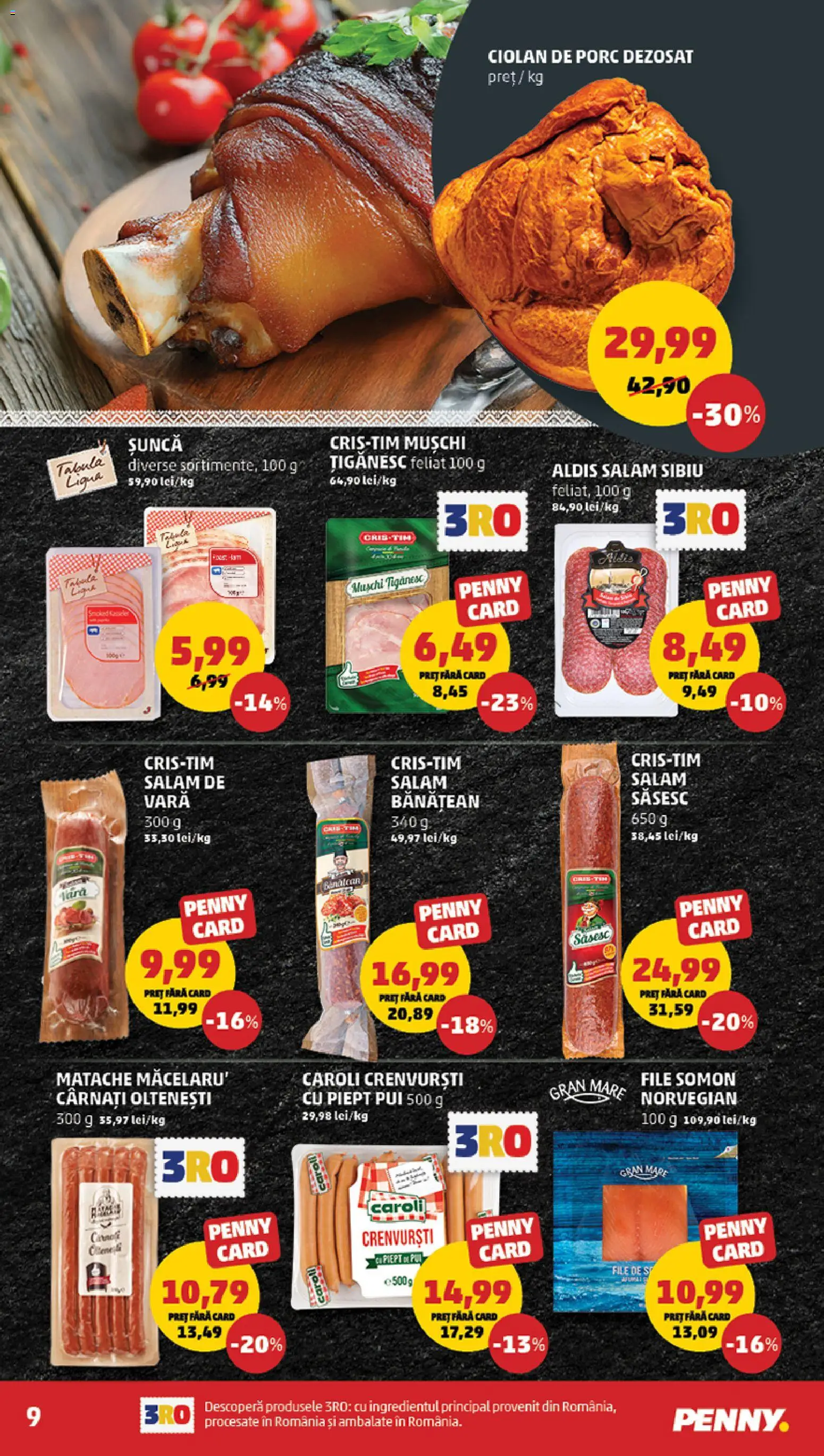 Noul catalog PENNY – valabil de la 08.04.2026 | Pagină: 9 | Produse: Crenvurști, Salam, Șuncă, Cârnați