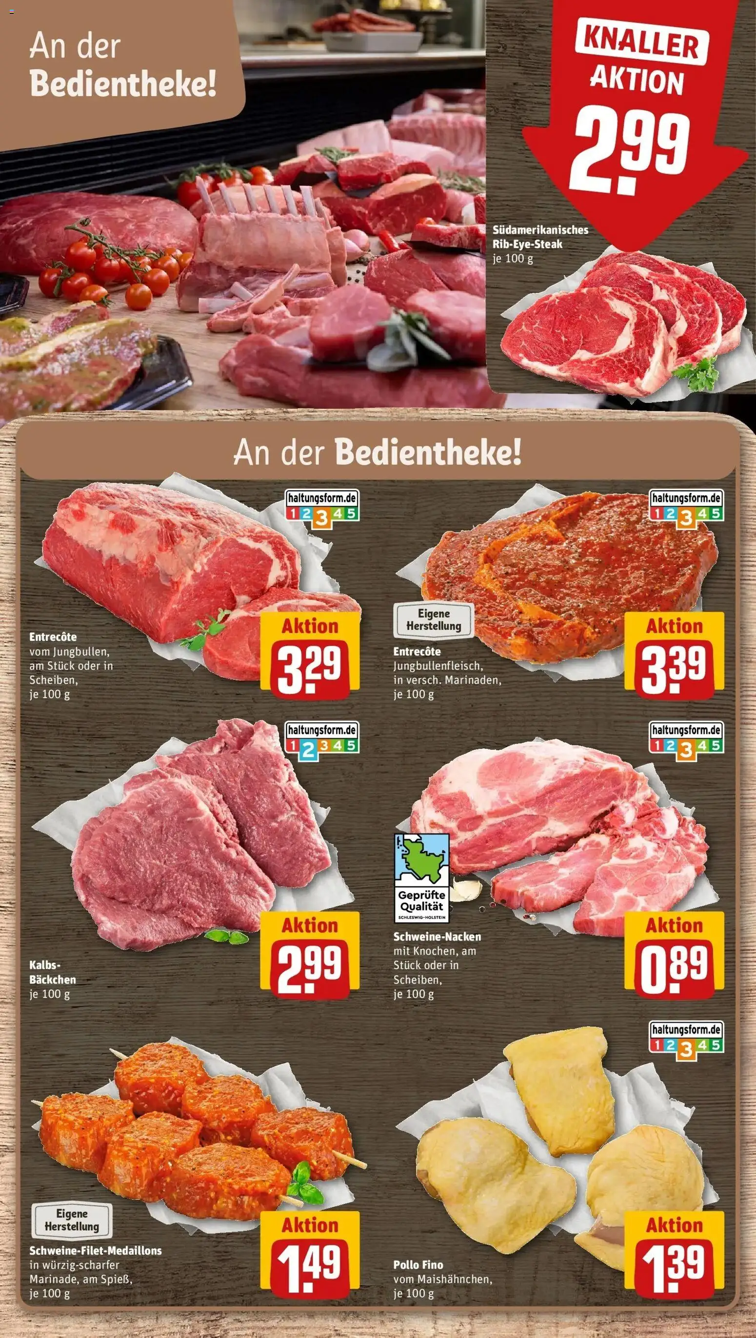 REWE Prospekt ab 24.08.2026 zum Blättern » Angebote | Seite: 8 | Produkte: Schweinenacken, Entrecote