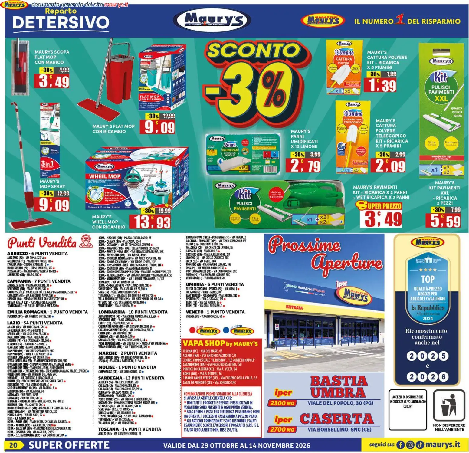Volantino Maury's del 29/10/2026 | Pagina: 20