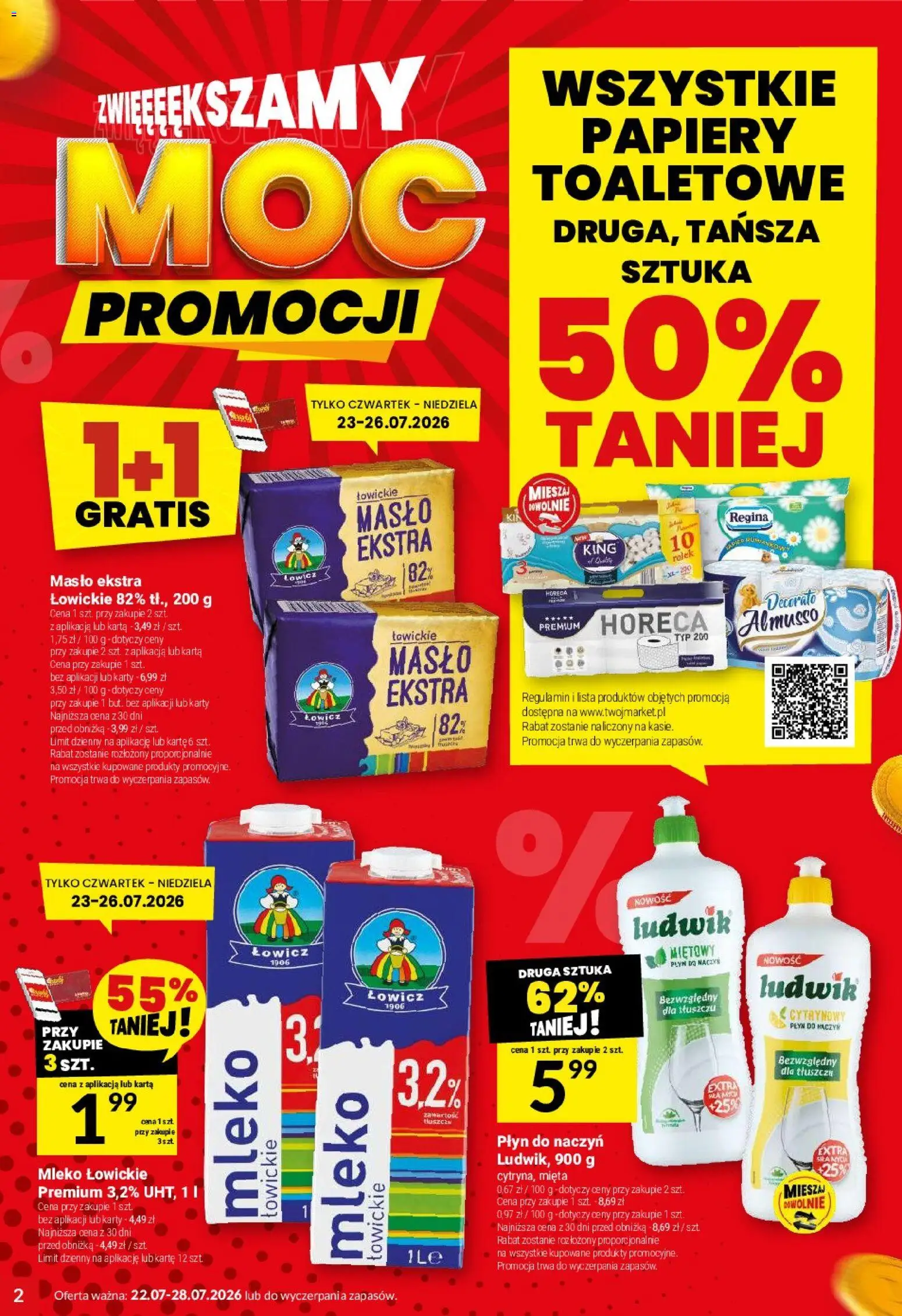 Twój Market gazetka od 22.07.2026 | Strona: 2 | Produkty: Mięta, Mleko, Masło, Mleko łowickie