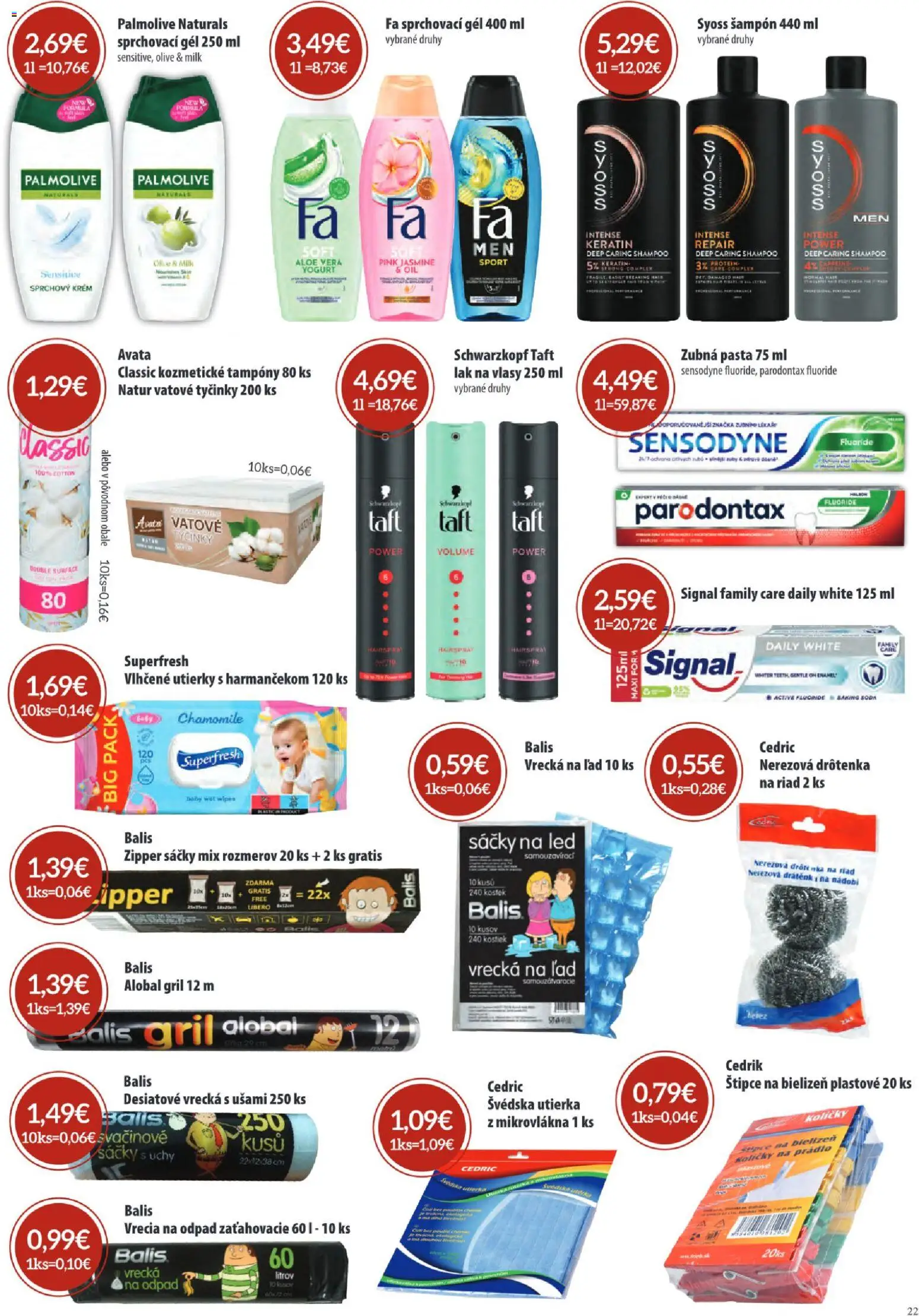 Nové Sintra akcie – leták je platný od 06.08.2026 | Strana: 22 | Produkty: Gril, Protein, Šampón, Lak na vlasy