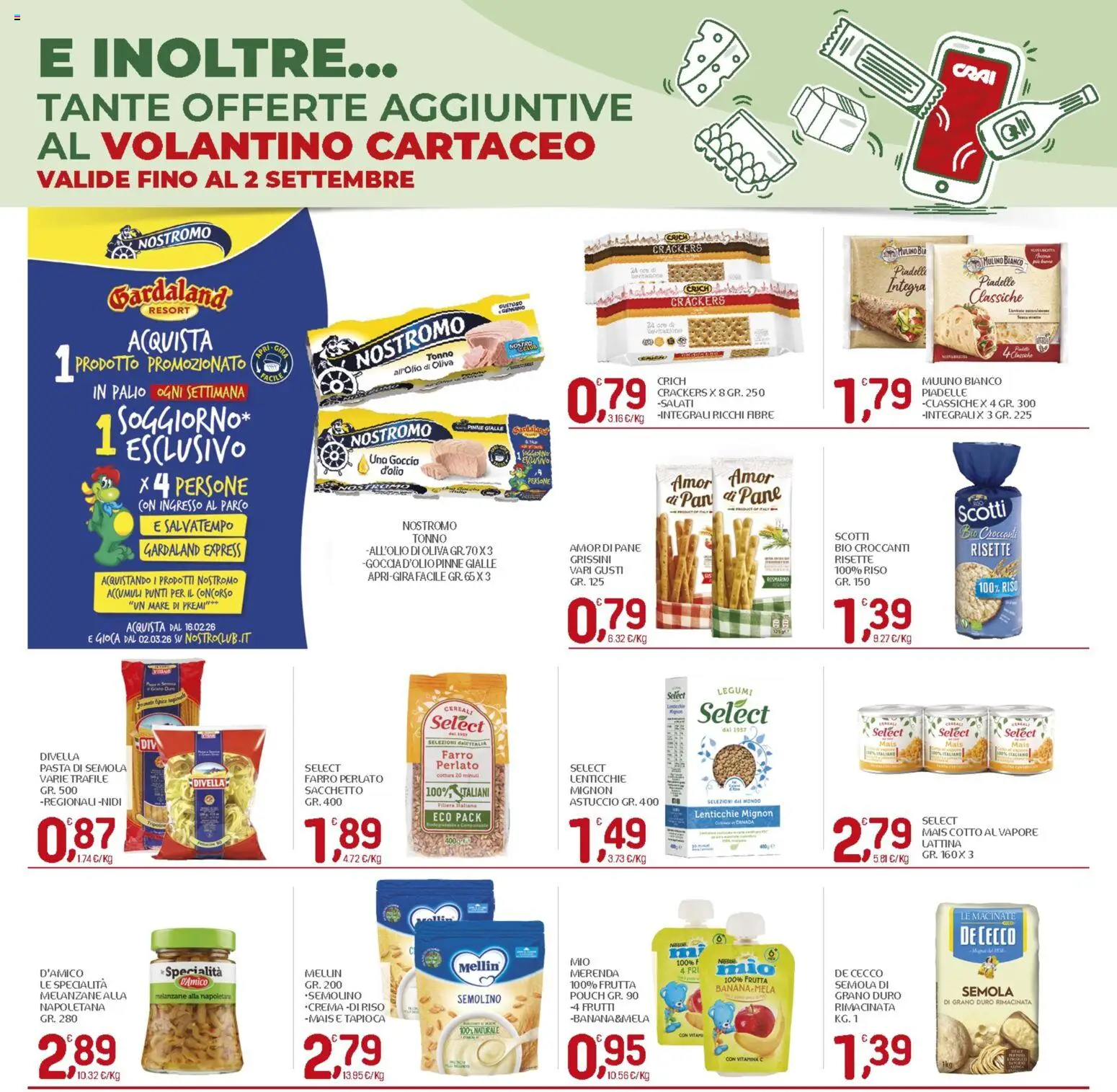 Volantino CRAI del 20/08/2026 | Pagina: 22 | Prodotti: Pane, Frutta, Crackers, Farro