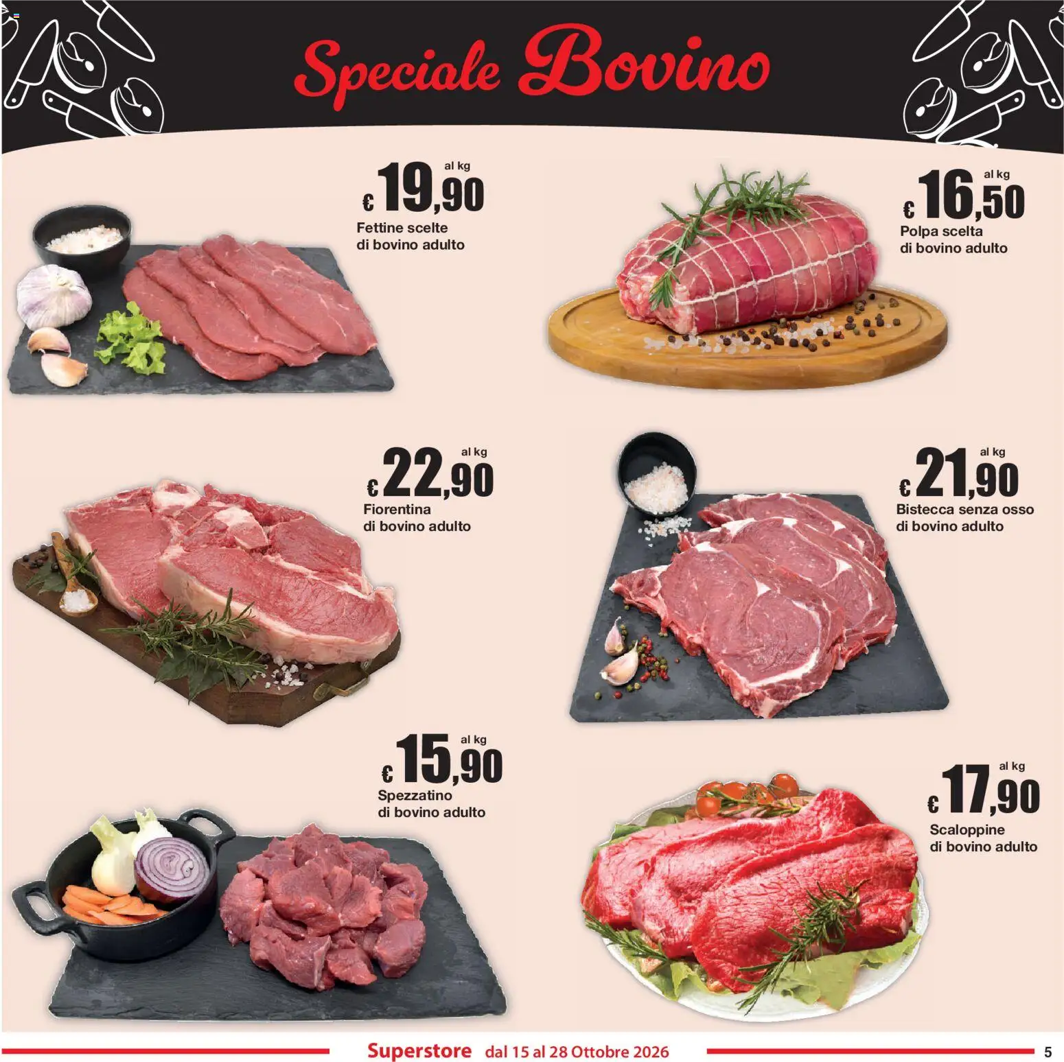 Volantino Sì con Te del 15/10/2026 | Pagina: 5 | Prodotti: Bovino, Bistecca