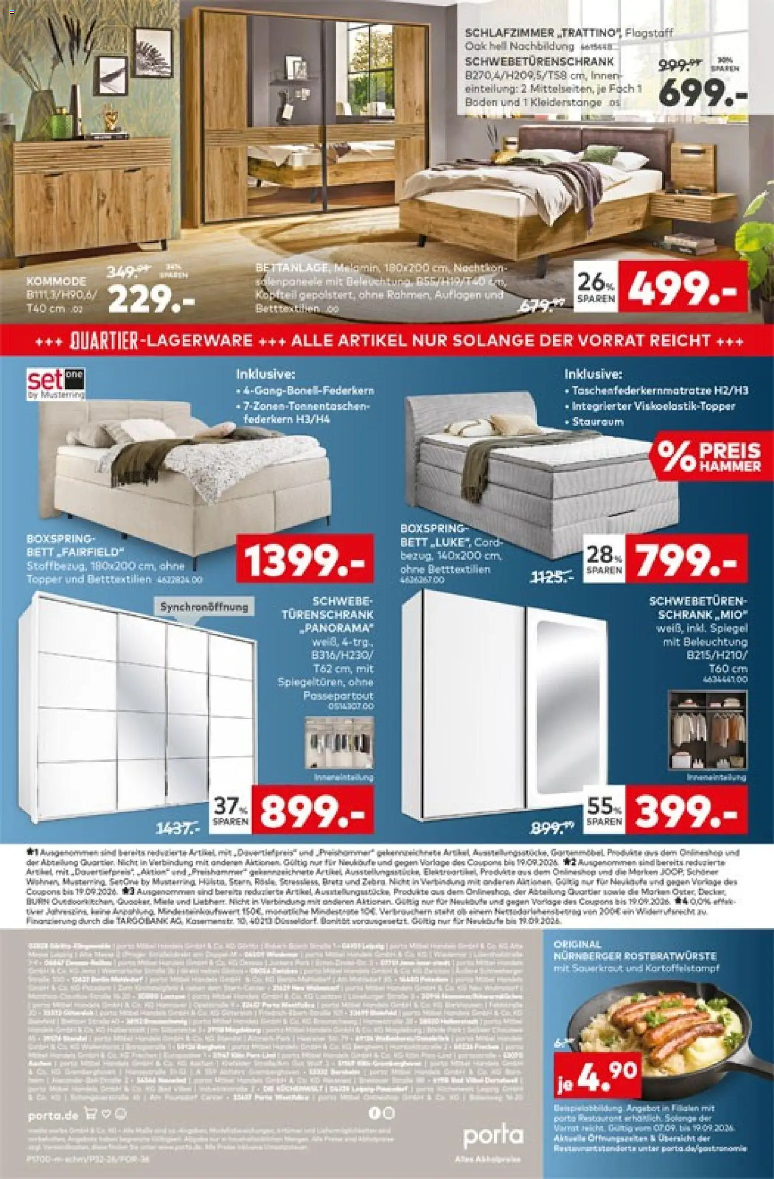 Porta! Prospekt – gültig ab 07.09.2026 | Seite: 24 | Produkte: Bett, Schwebetürenschrank, Topper, Spiegel